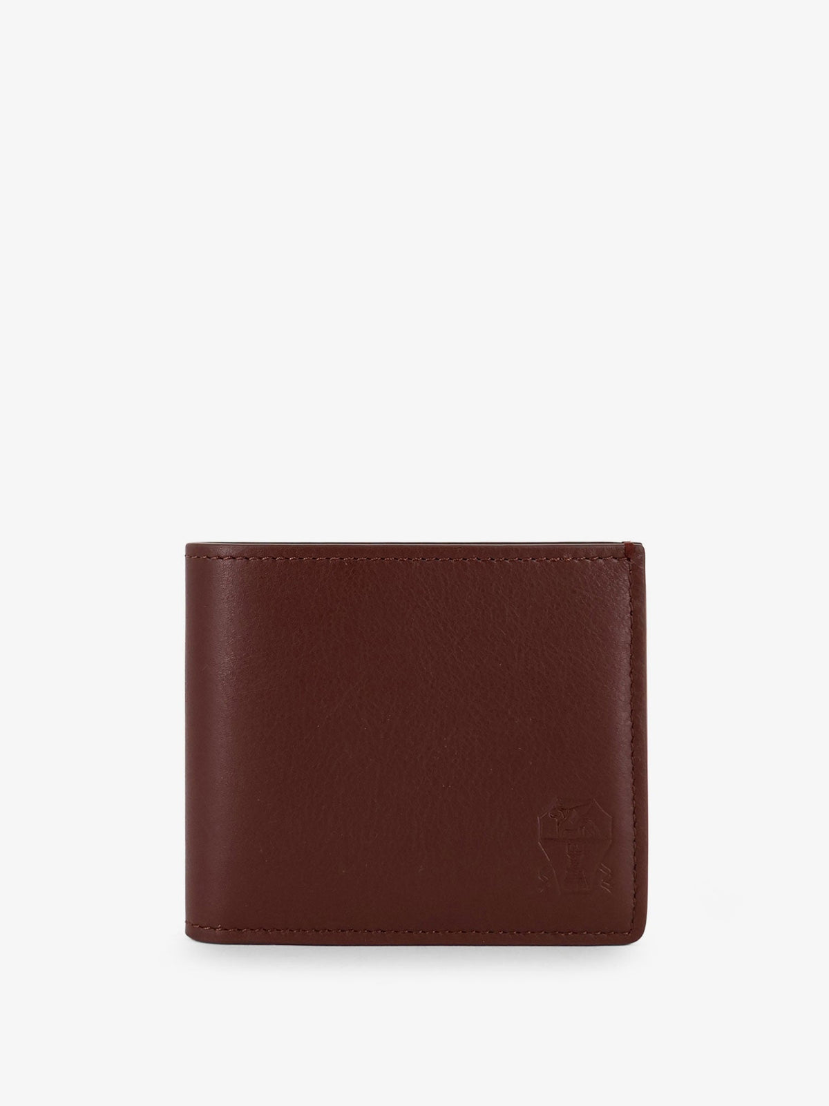 Brunello Cucinelli Hammered Leather Wallet With Engraved Logo