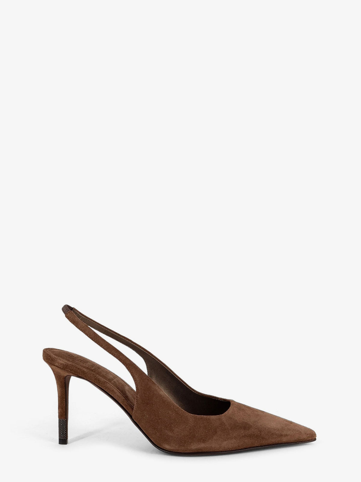 Brunello Cucinelli Suede Pumps With Monili Detail On The Heel