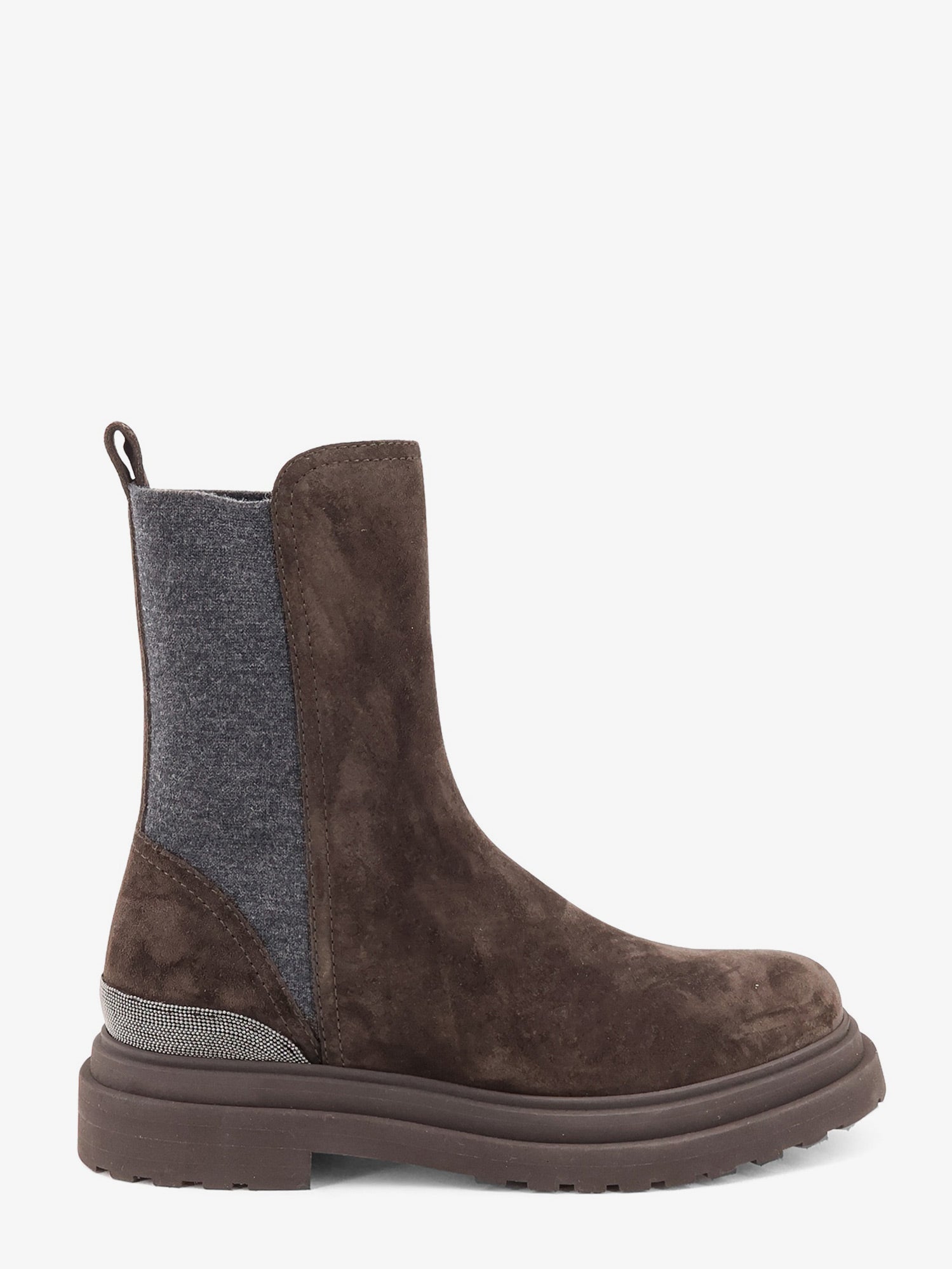 Brunello Cucinelli Suede Boots With Monili Details