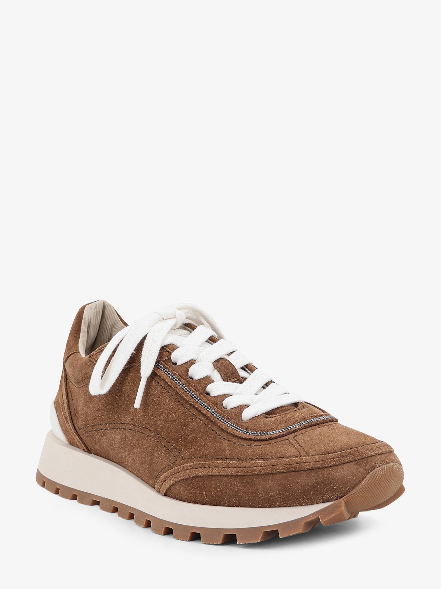 Brunello Cucinelli Suede Sneakers With Monili Embellishment
