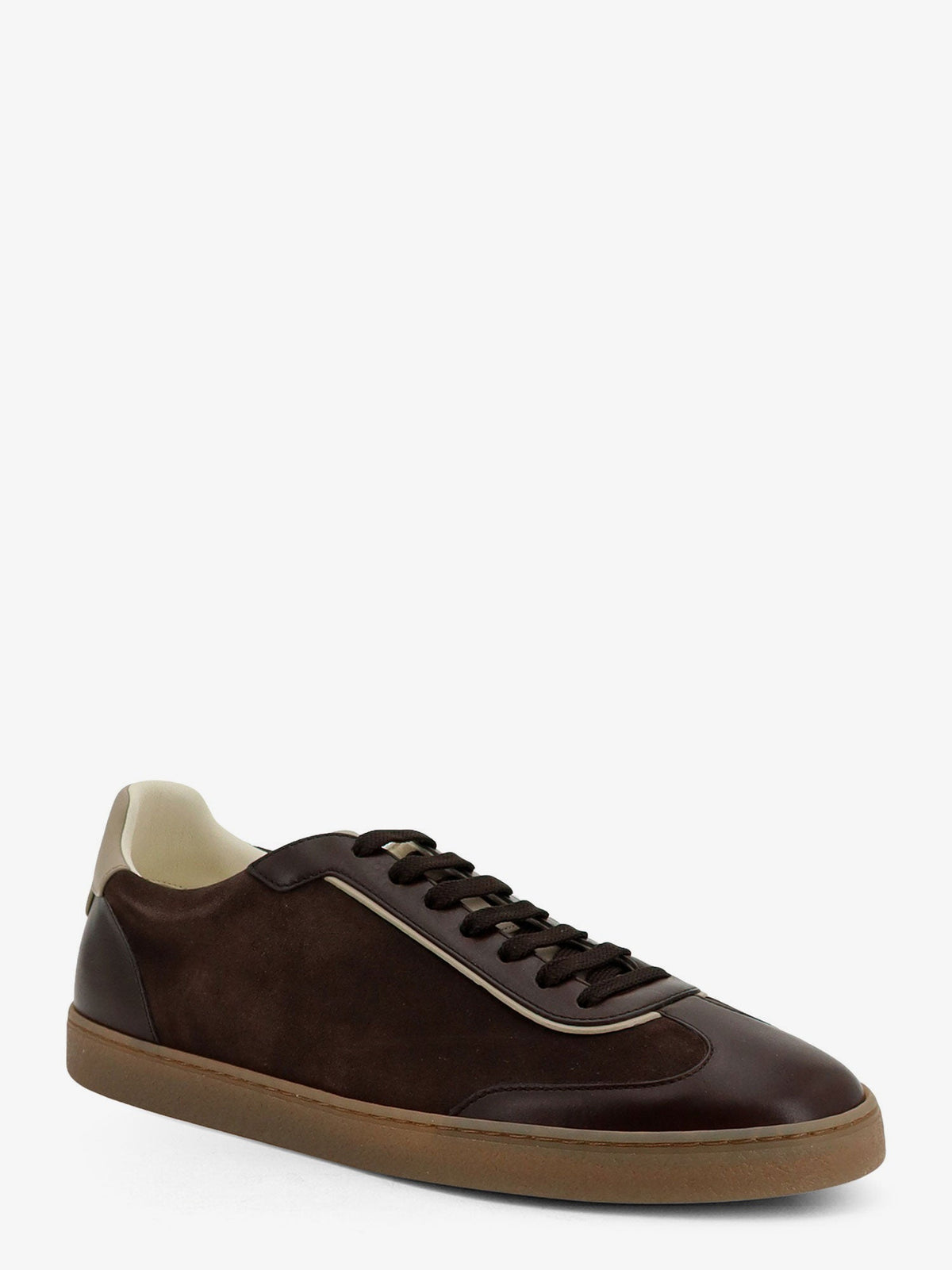 Brunello Cucinelli Low-top Suede And Leather Sneakers