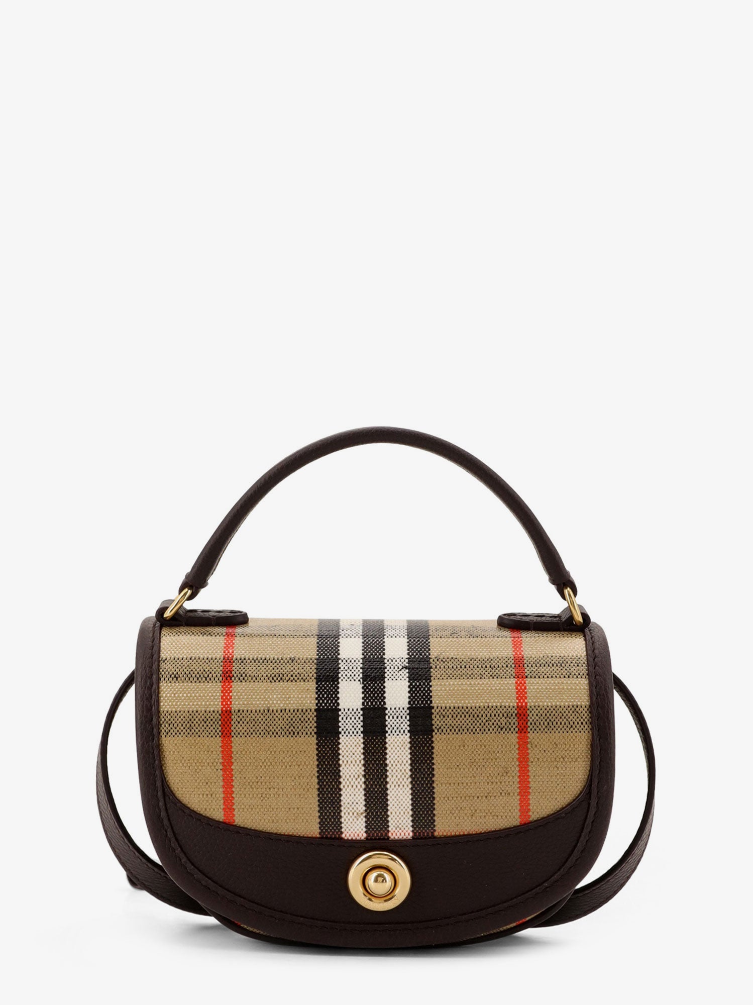 Burberry Highlands Crossbody Bag With Iconic Check Pattern