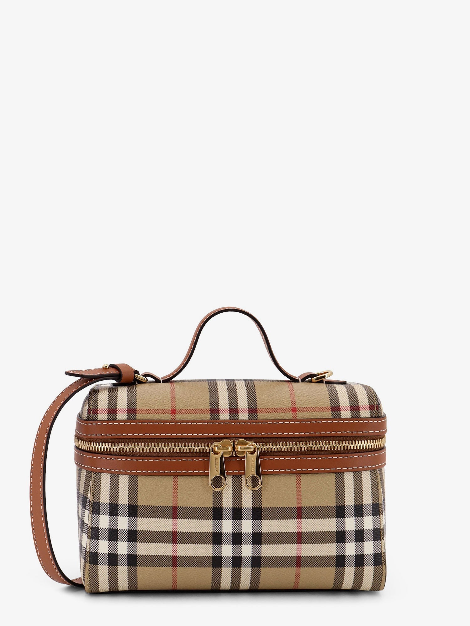Burberry Vanity Check Coated Canvas Crossbody Bag With Check Pattern
