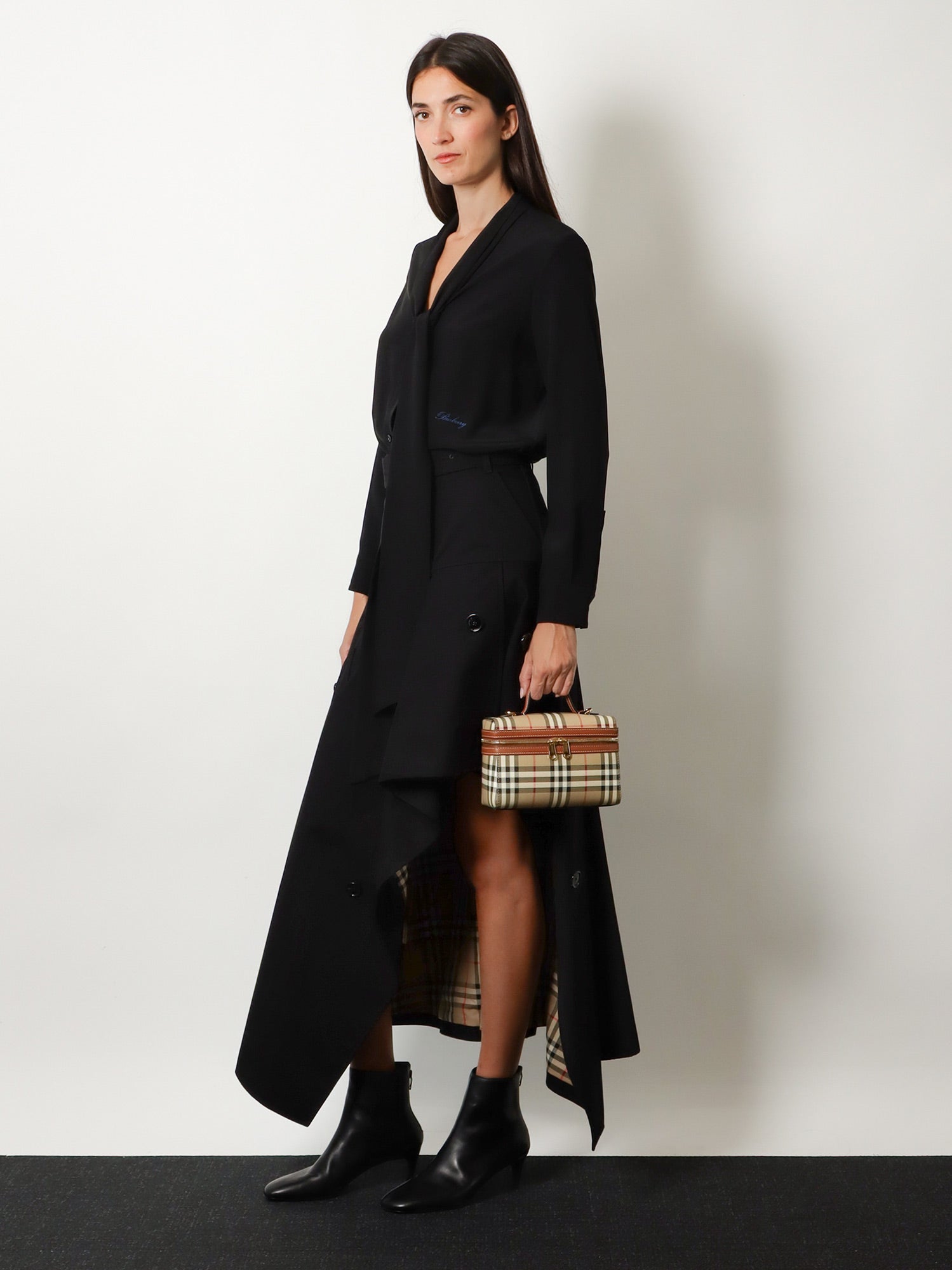 Burberry Vanity Check Coated Canvas Crossbody Bag With Check Pattern
