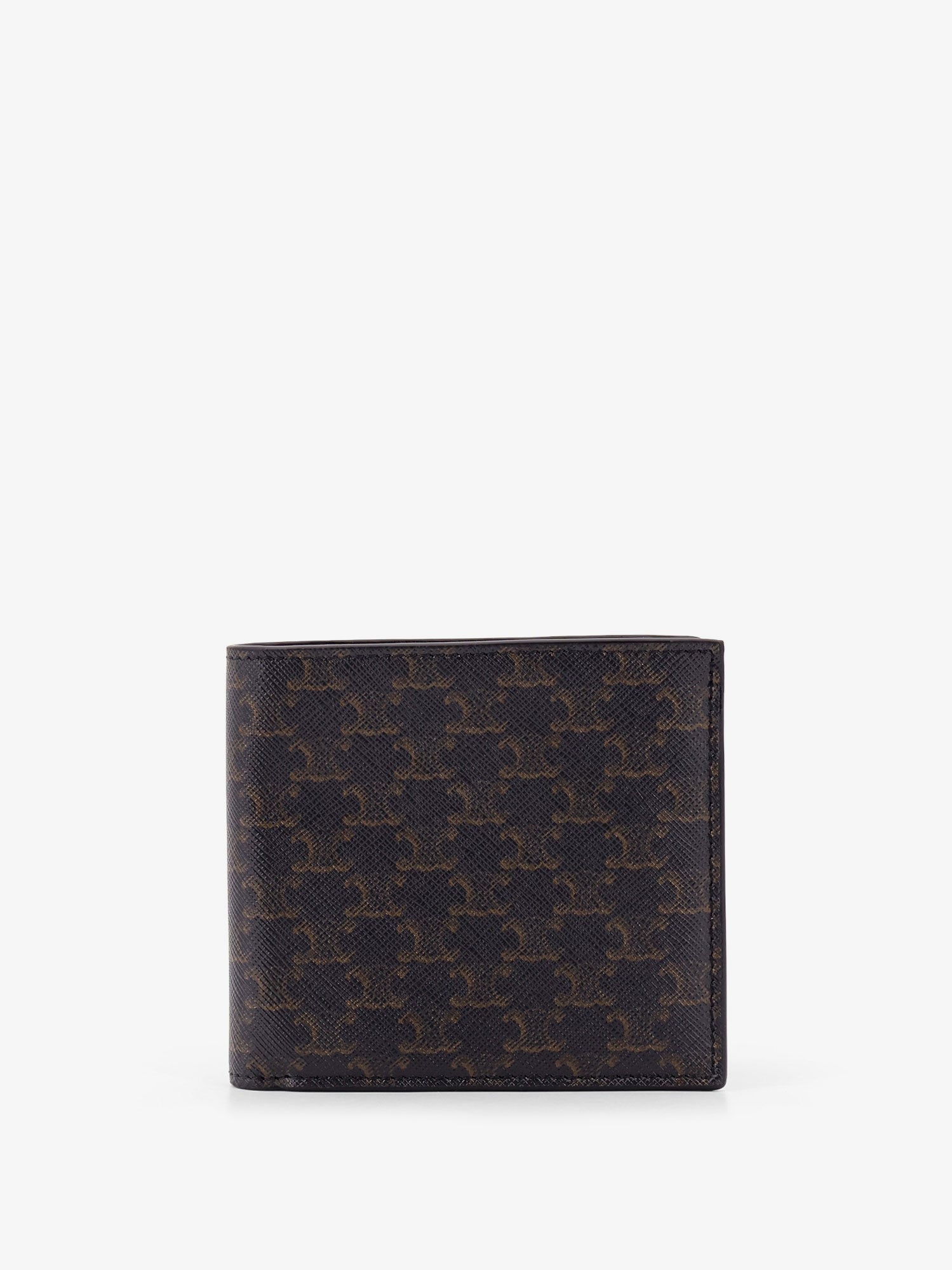 Celine Bifold Triomphe Coated Canvas And Leather Wallet