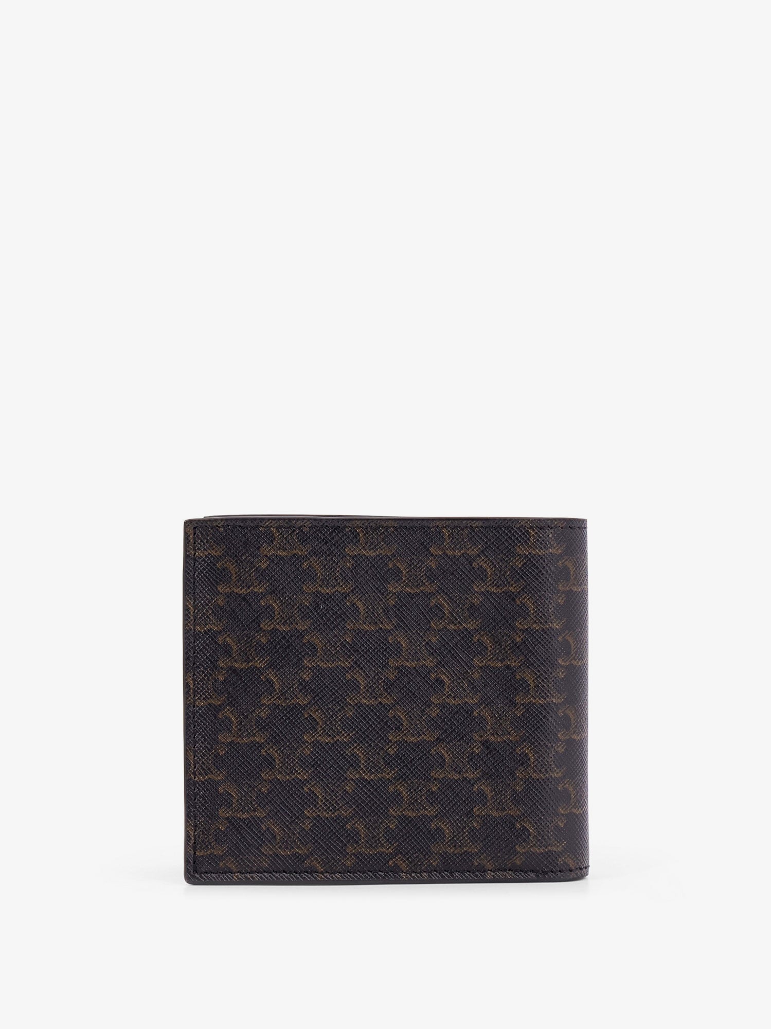 Celine Bifold Triomphe Coated Canvas And Leather Wallet
