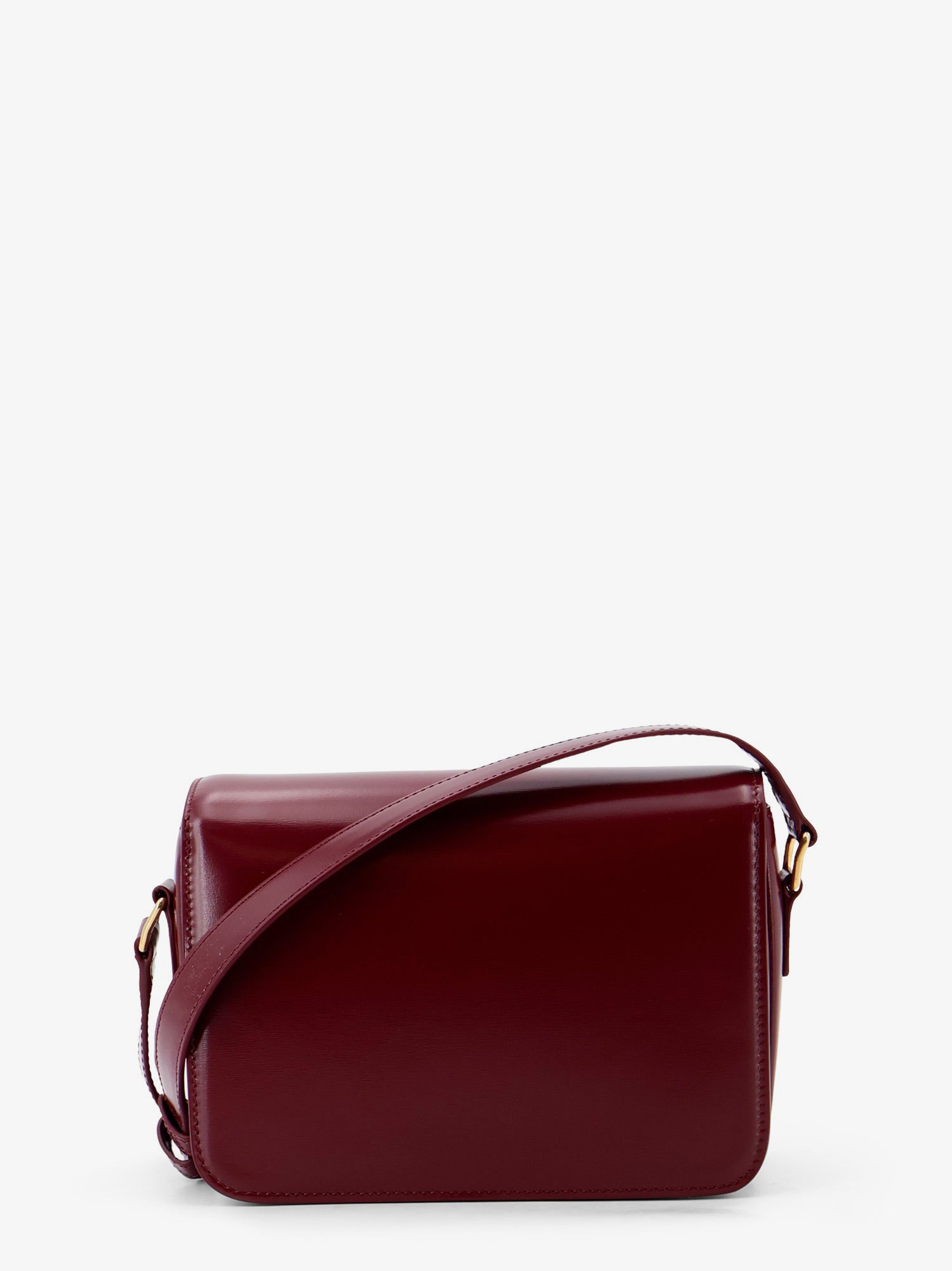 Celine Teen Triomphe Leather Crossbody Bag With Enameled Triomphe Logo