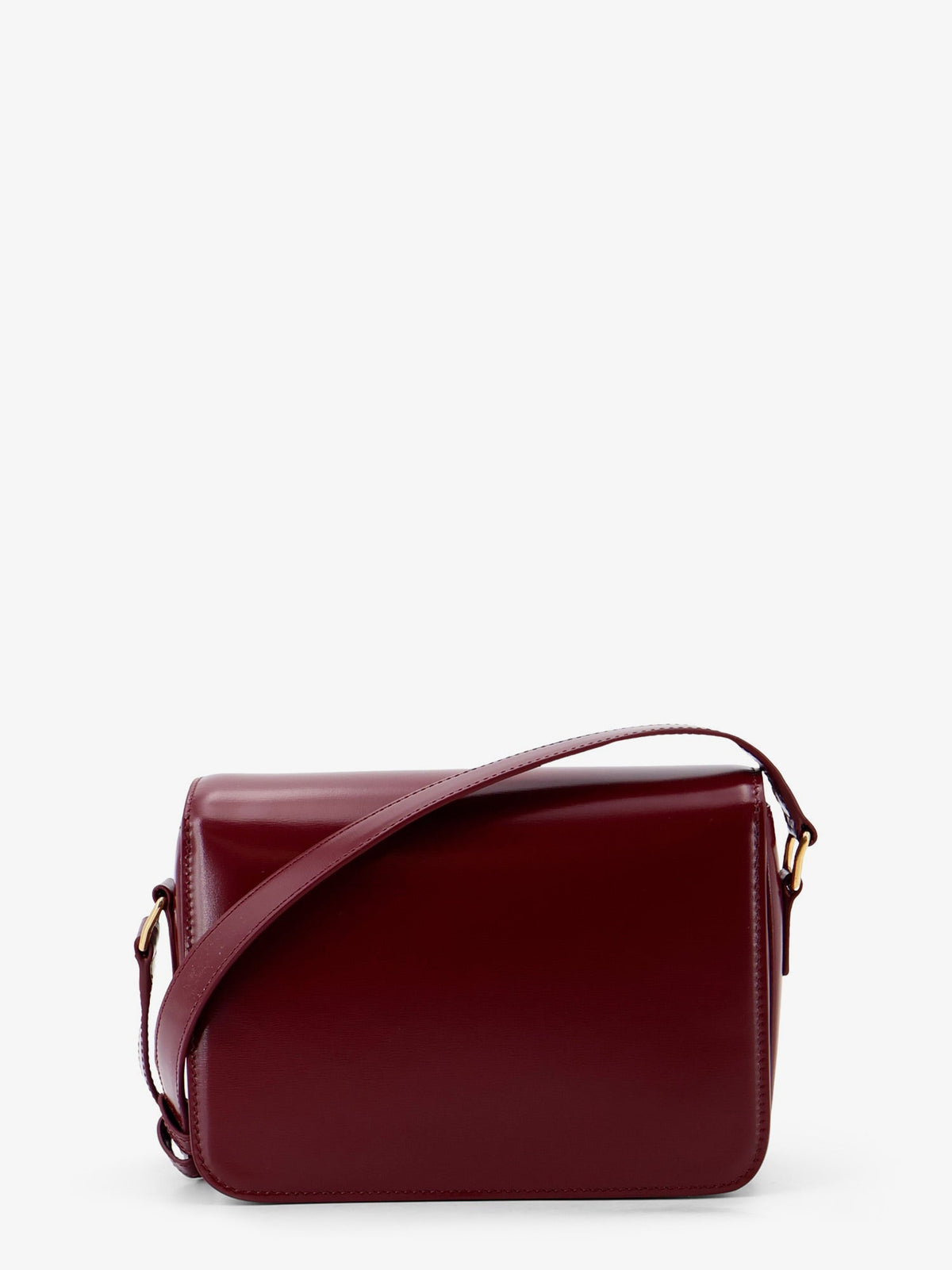 Celine Teen Triomphe Leather Crossbody Bag With Enameled Triomphe Logo