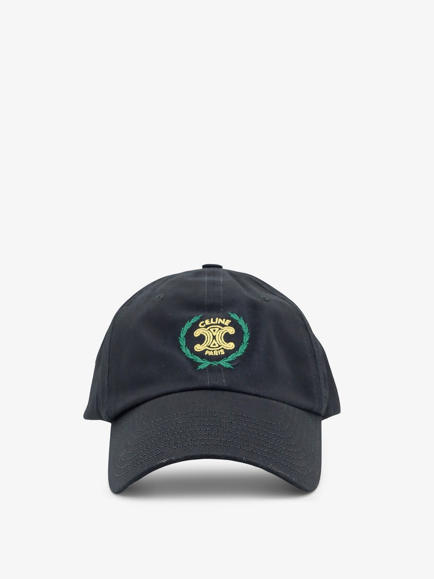 Celine Cotton Baseball Hat With Triomphe Embroidery