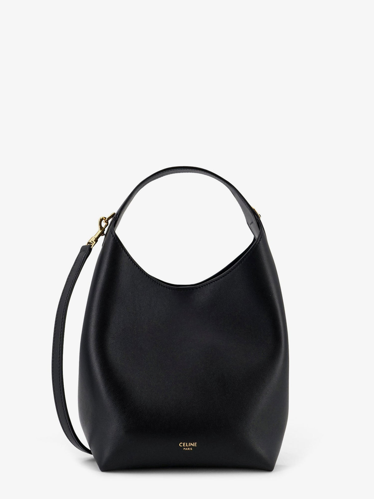 Celine Leather Shoulder Bag With Logo Lettering On The Bottom