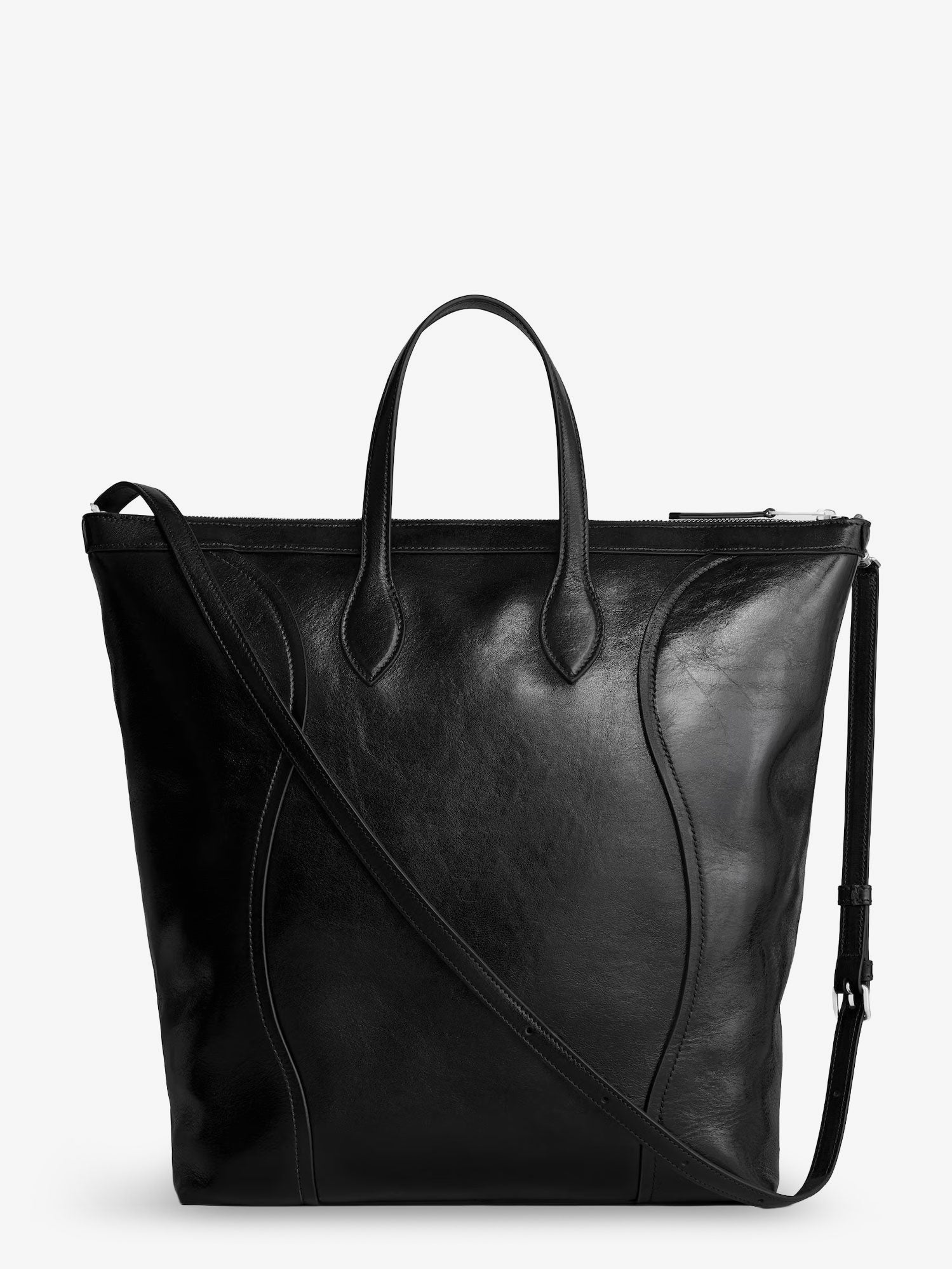 Celine Cabas Leather Shopping Bag With Front Logo