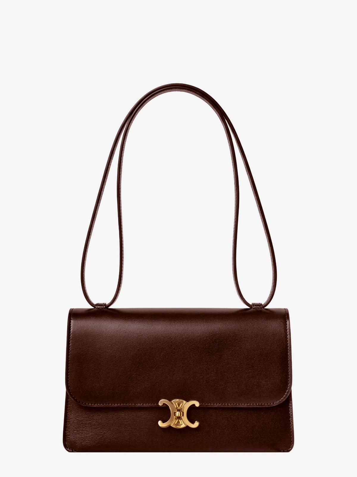 Celine Le 17 Leather Shoulder Bag With Metal Triomphe Closure