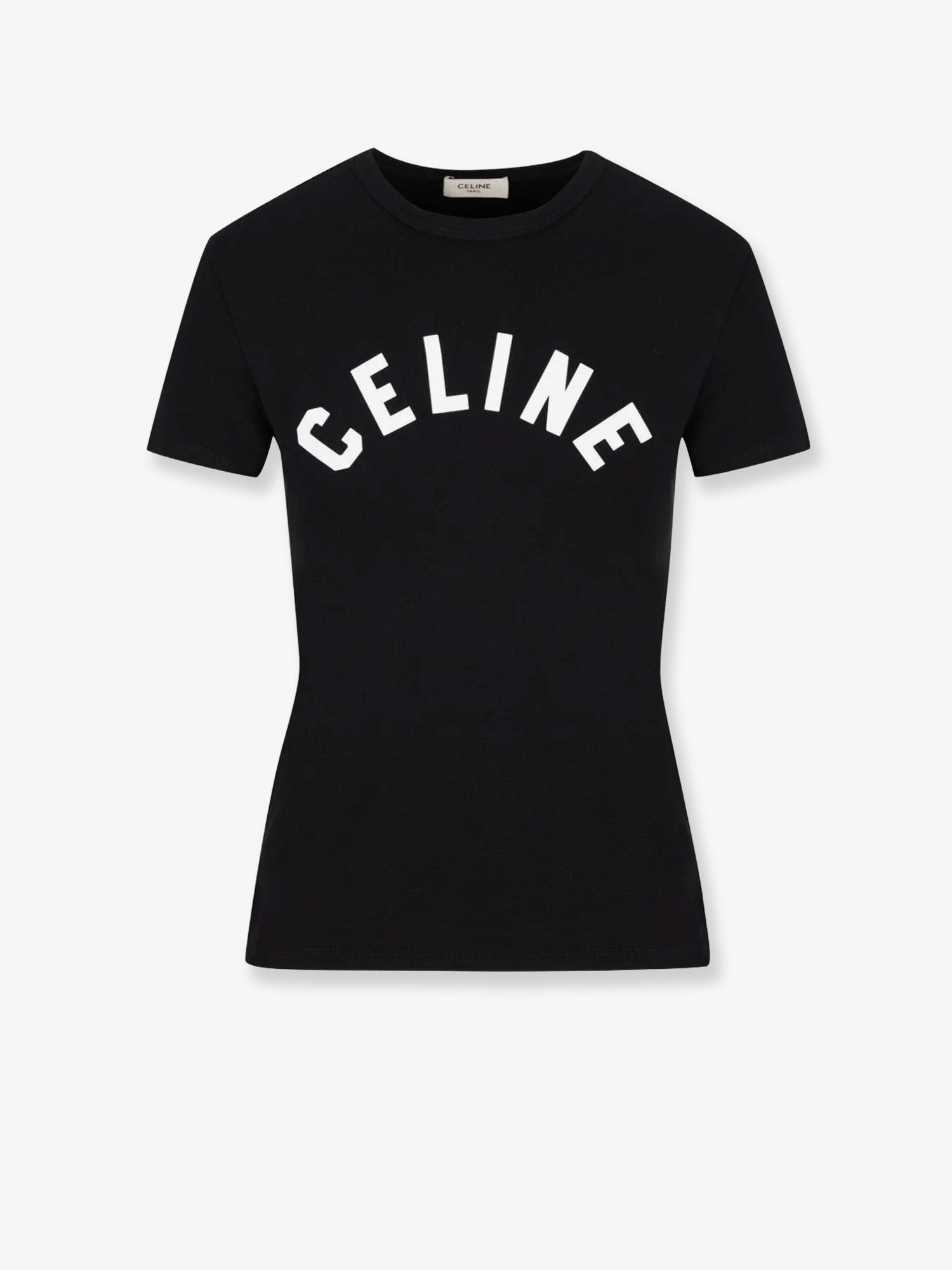 Celine Cotton T-shirt With Front Logo Print