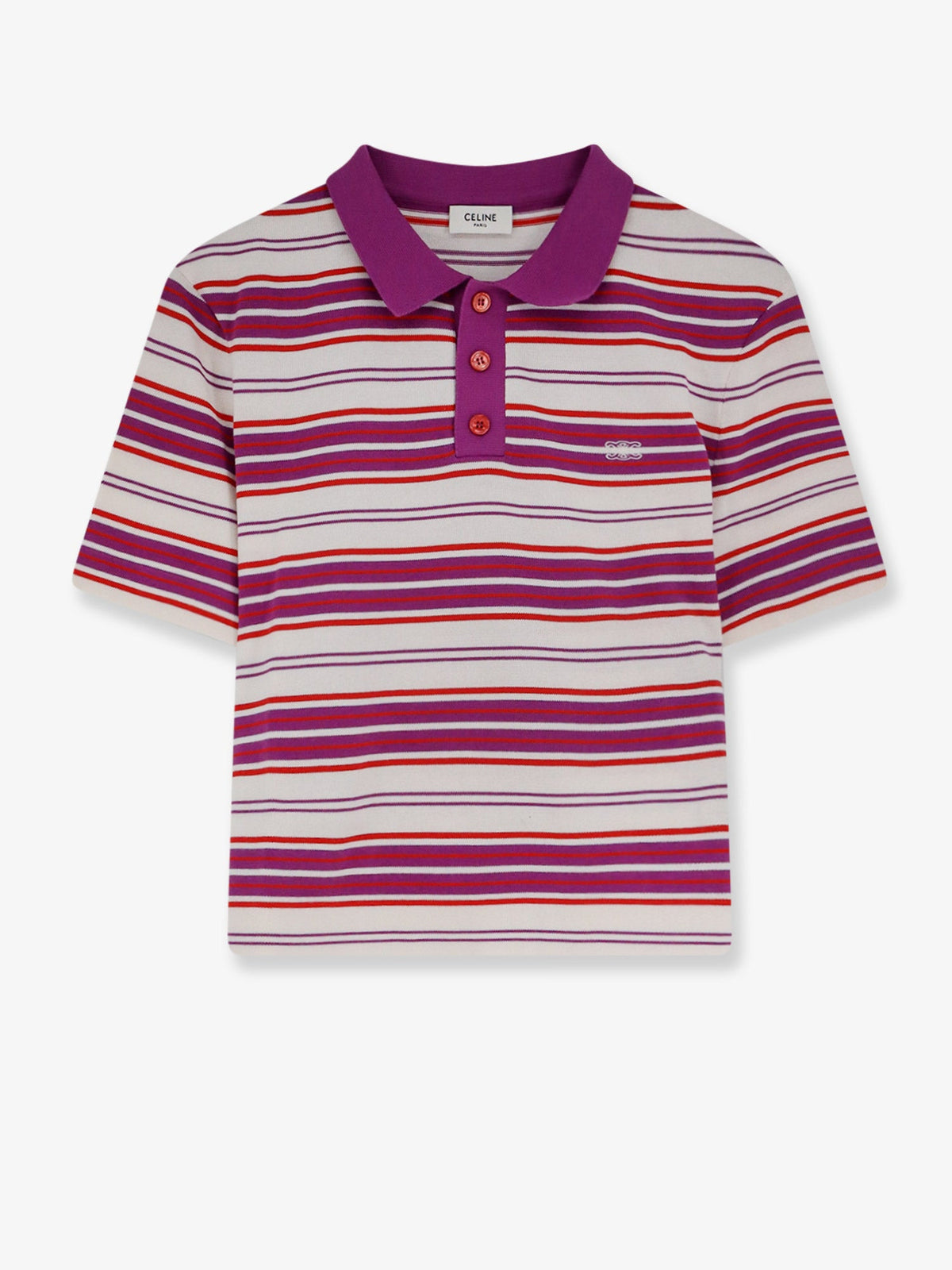 Celine Cotton Polo Shirt With Striped Pattern