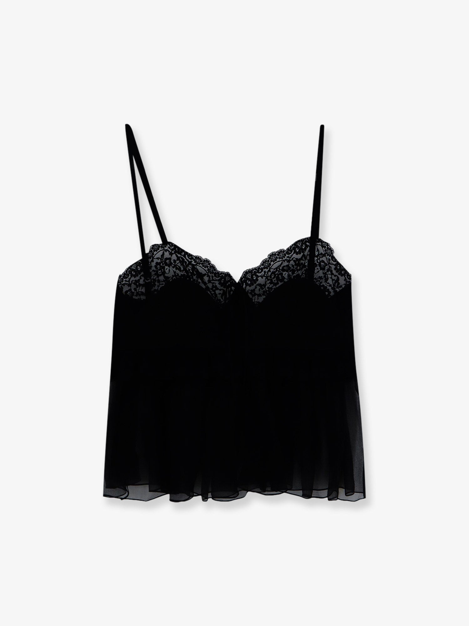 Chloé Silk Top With Lace Profiles