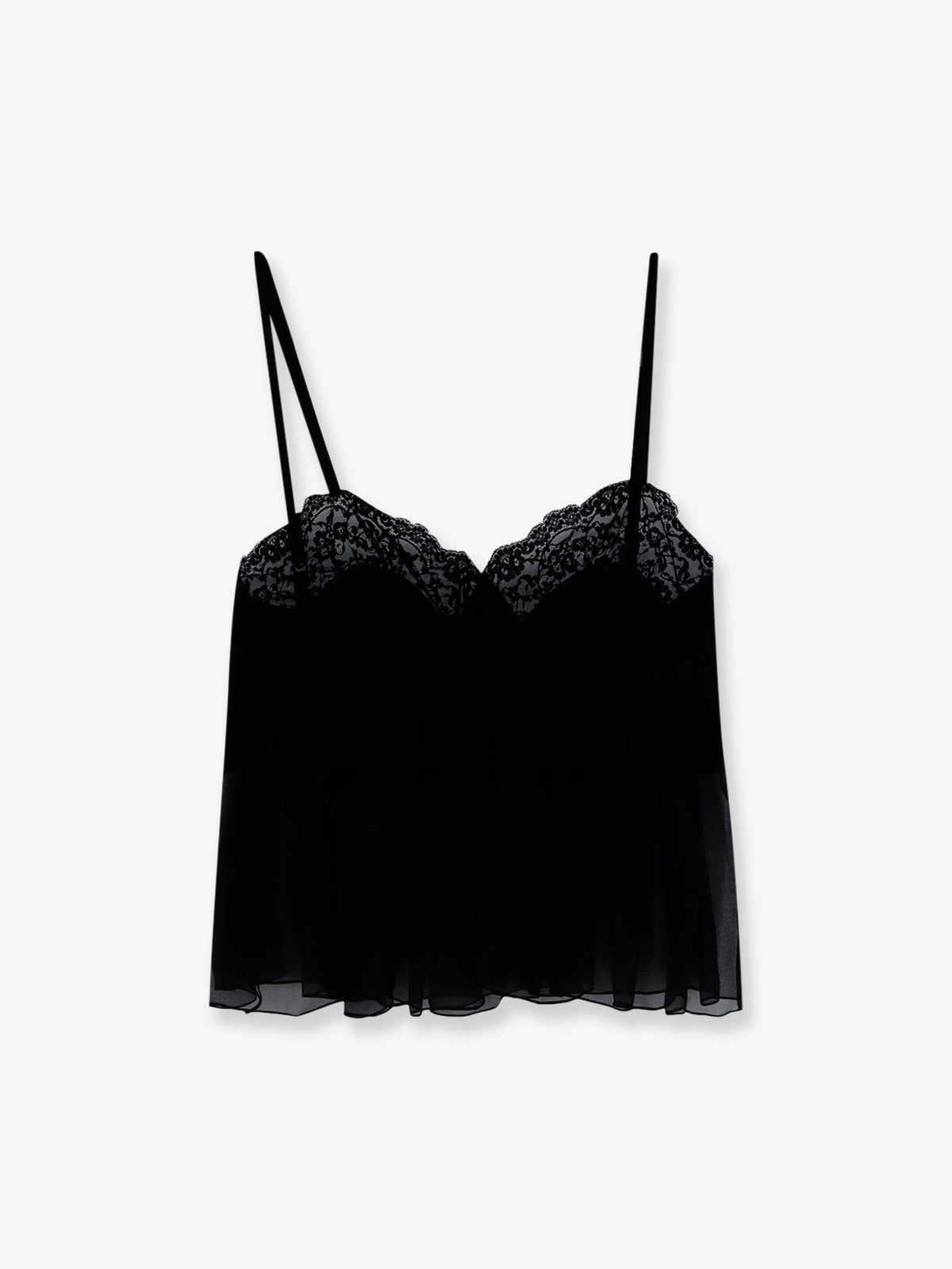 Chloé Silk Top With Lace Profiles