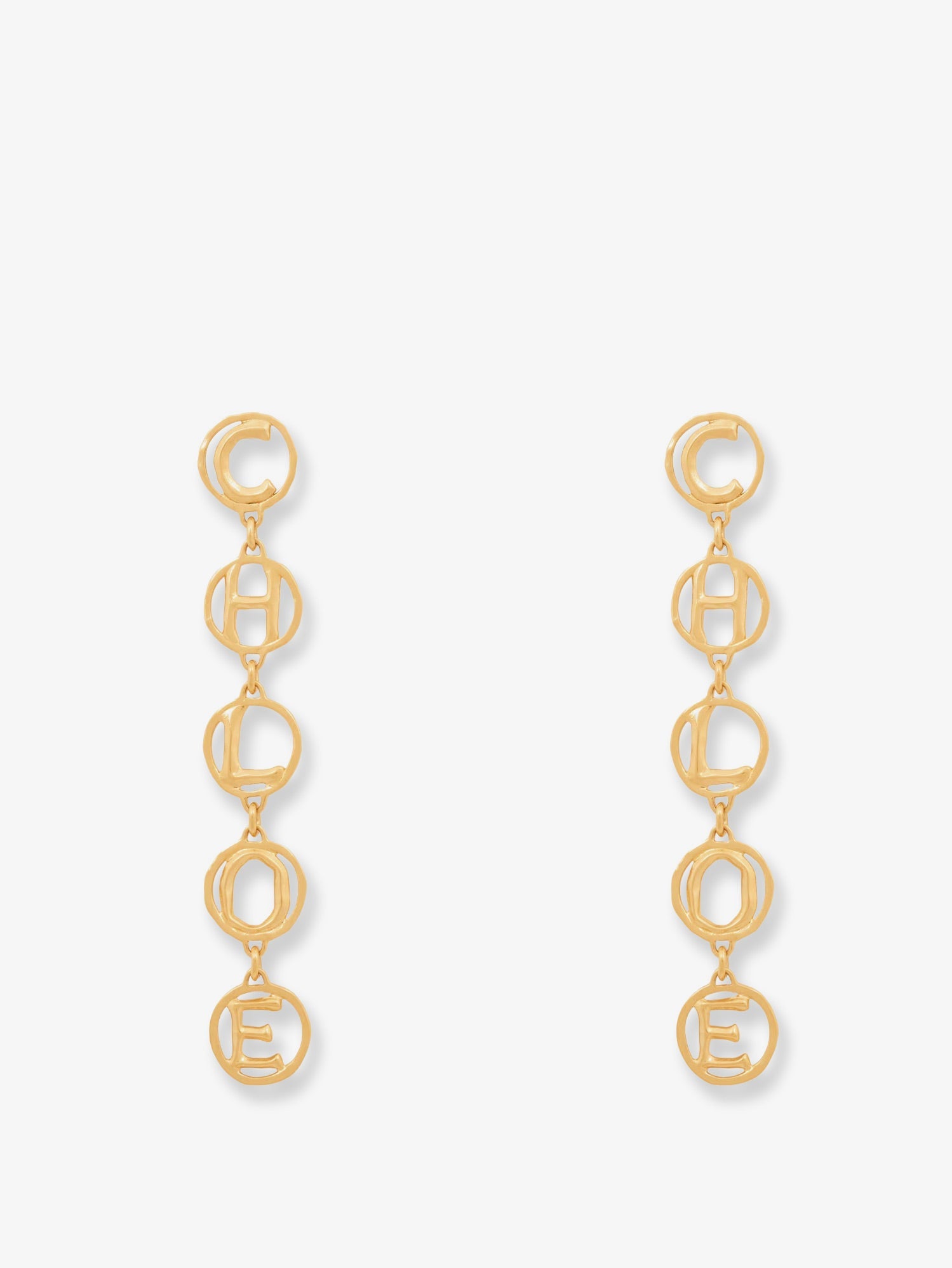 Chloé Brass Script Earrings
