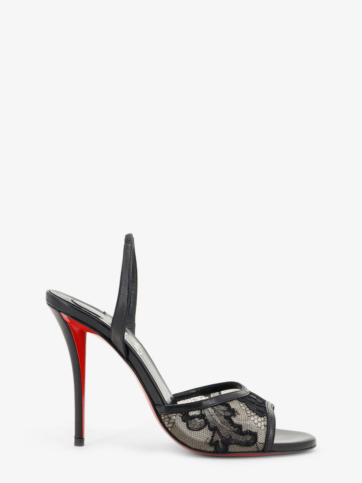 Christian Louboutin Miss Z Lace Sling Sandals In Mesh And Leather