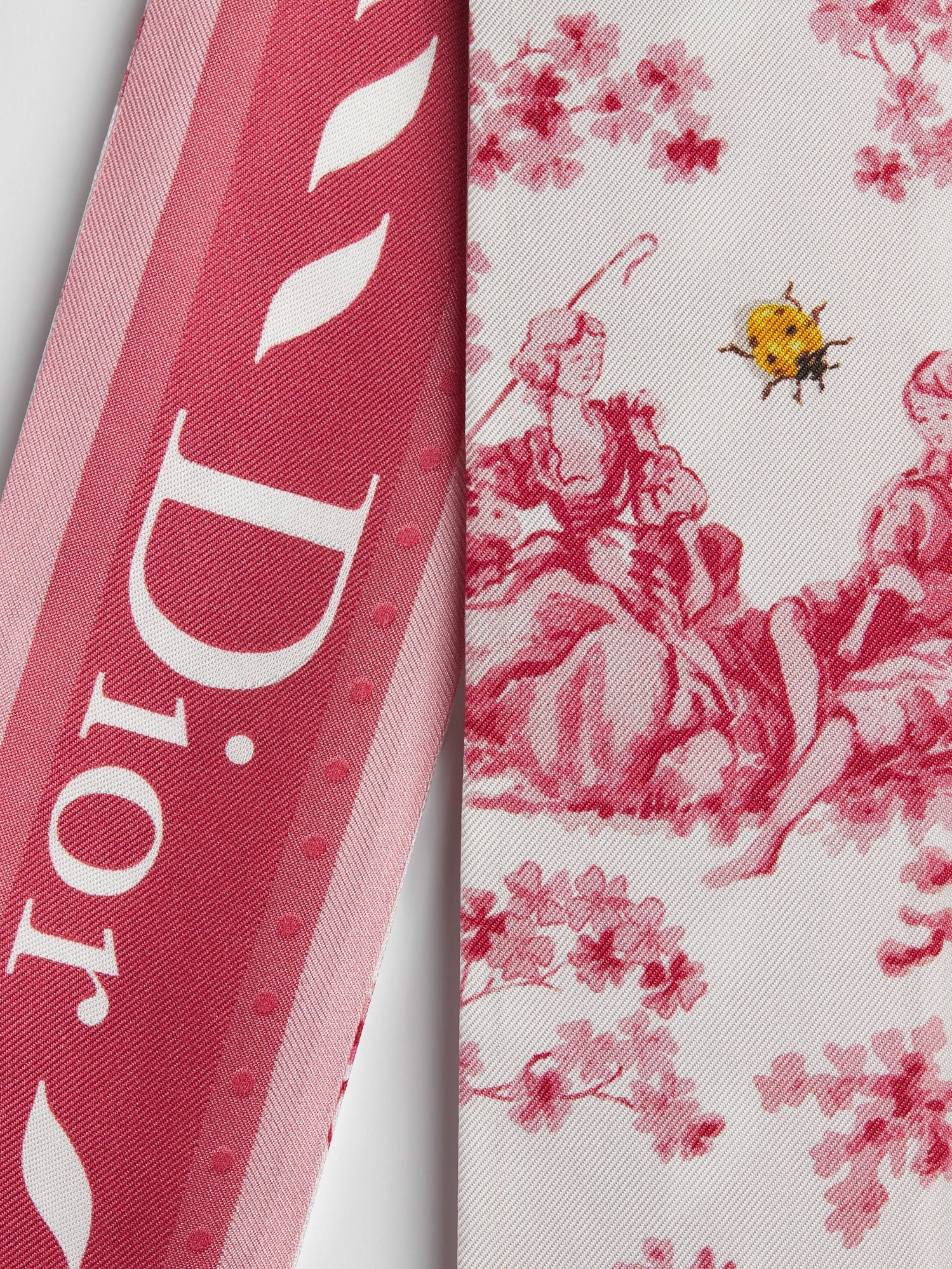 Dior Silk Scarf With Toile De Jouy Clover Print