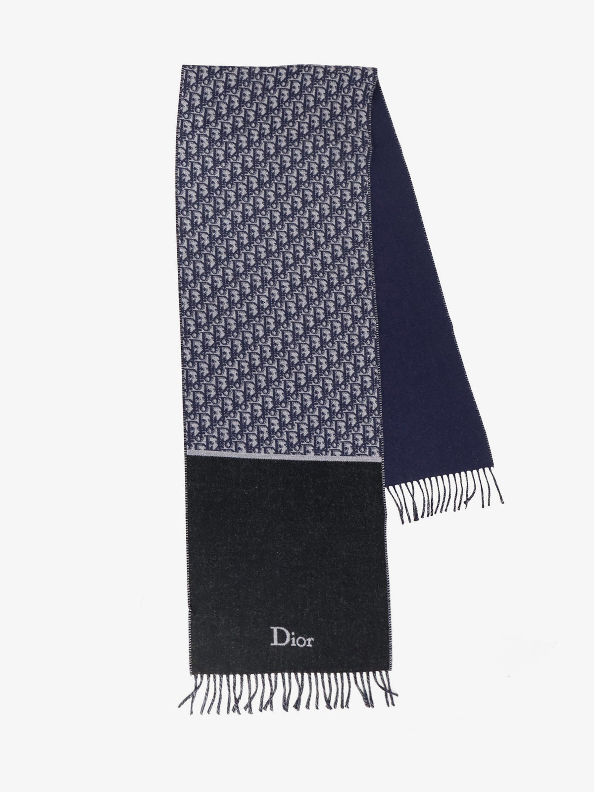 Dior Dior Oblique Pattern Wool Scarf