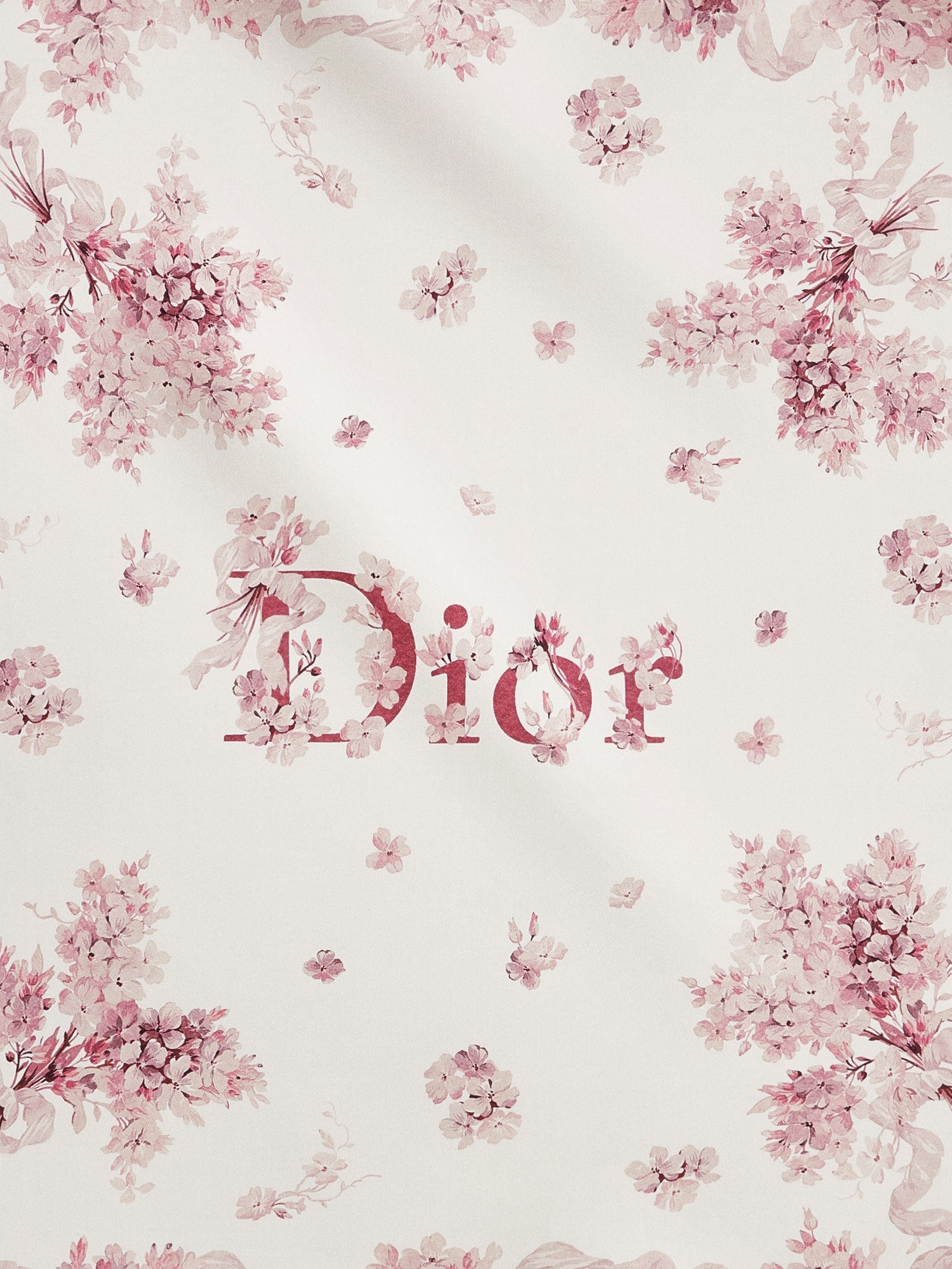 Dior Dior Lilac Bouquet Print Silk Foulard