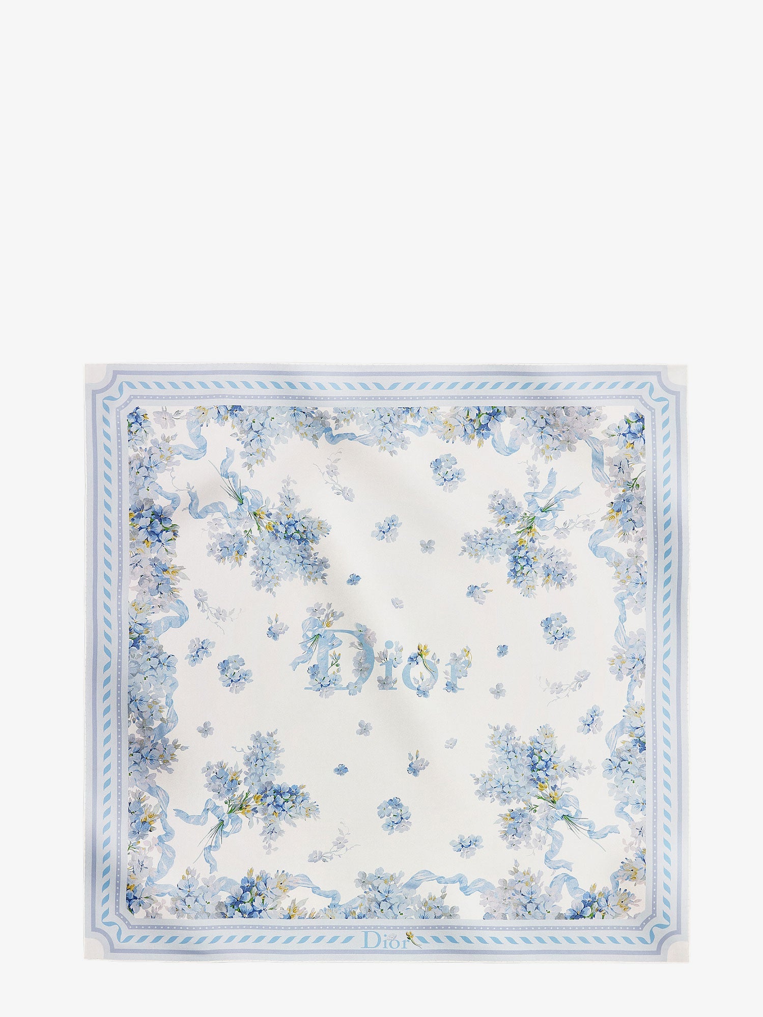 Dior Silk Foulard With Dior Lilac Bouquet Print