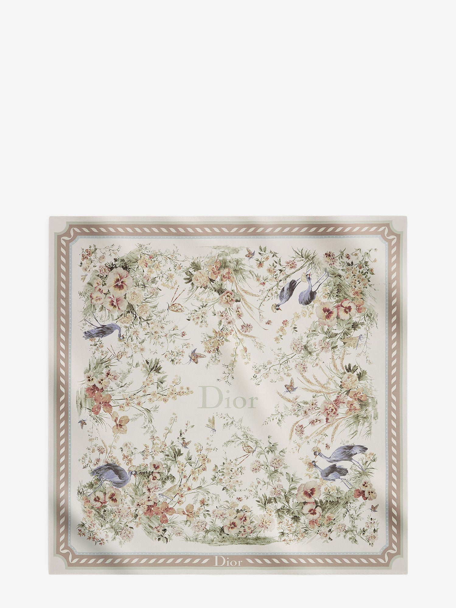 Dior Toile De Jouy Floral Garden Dioriviera 90 Silk Foulard
