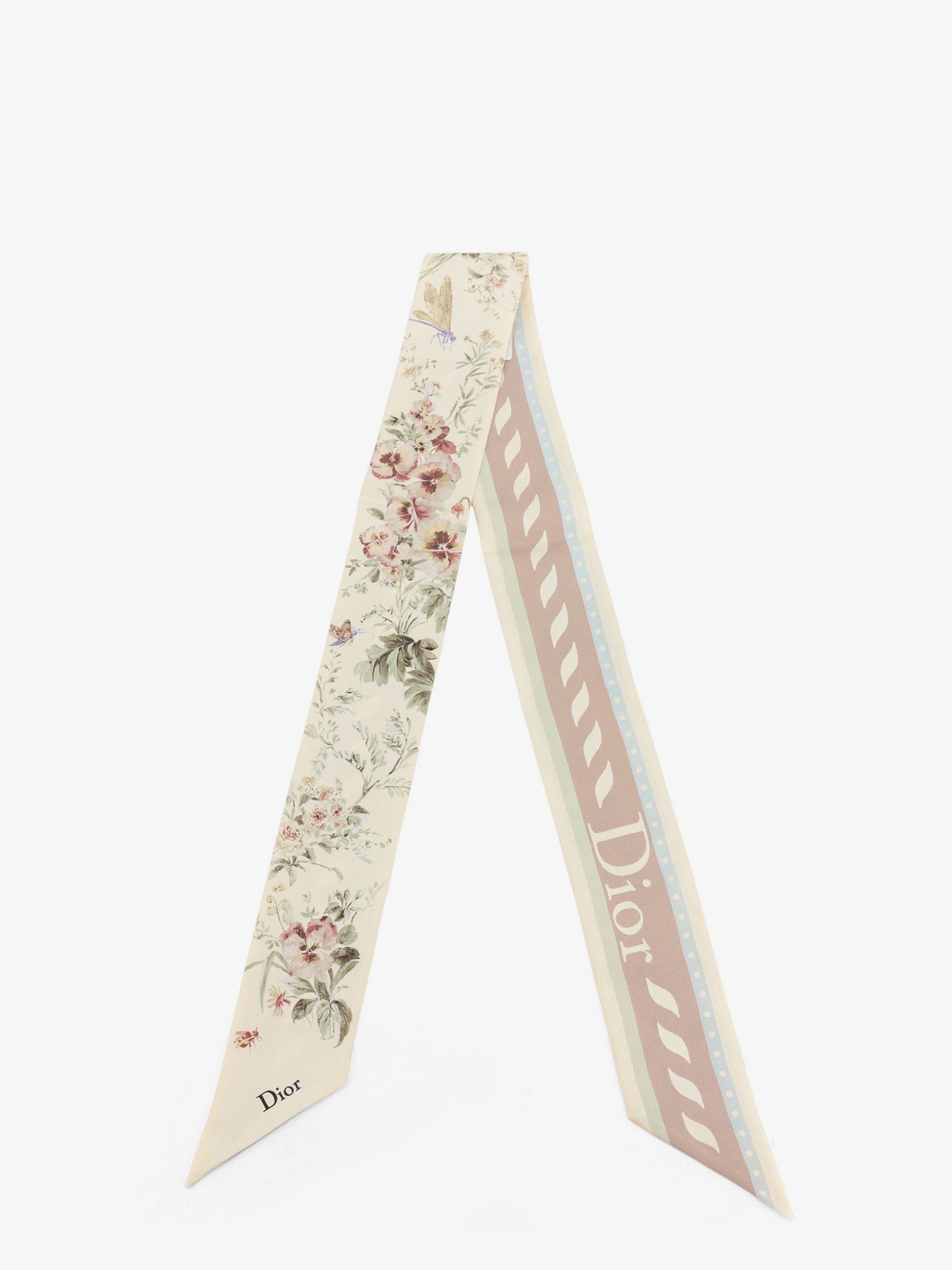 Dior Silk Bandeau With Toile De Jouy Floral Garden Print