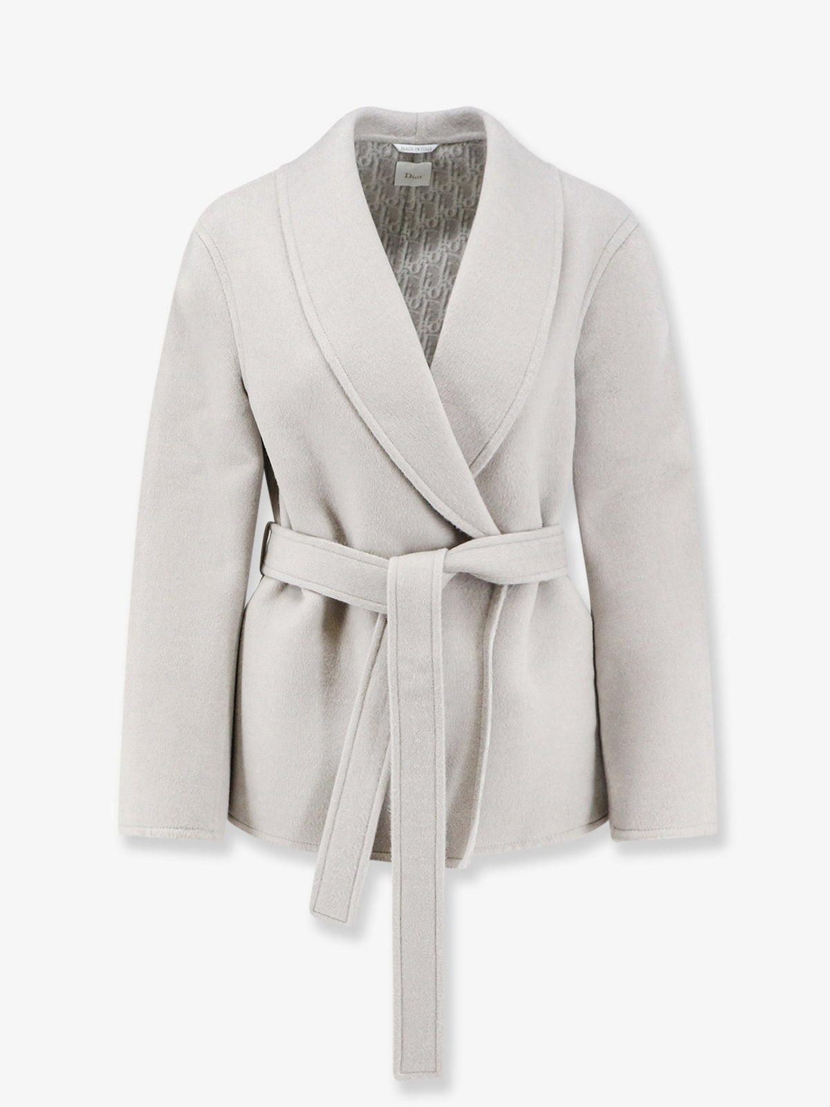 Dior Virgin Wool And Silk Coat With Belt
