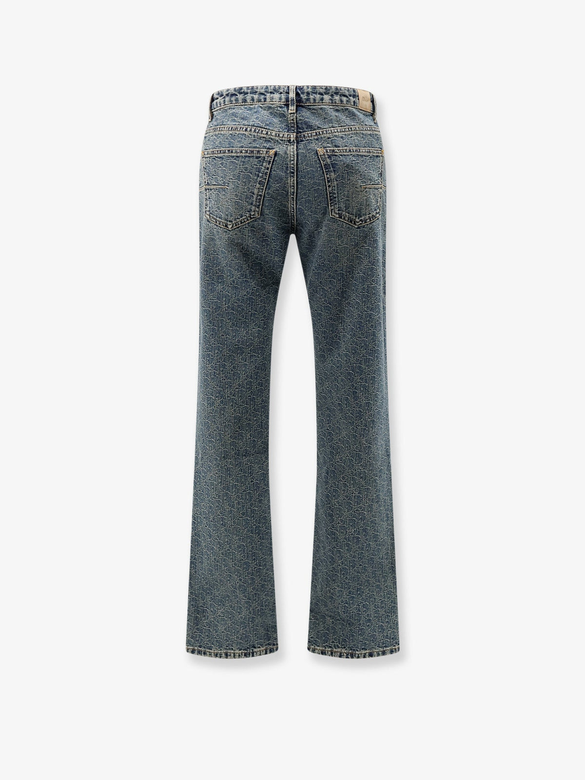 Dior Denim Blue Jeans With All-over Dior Oblique Motif