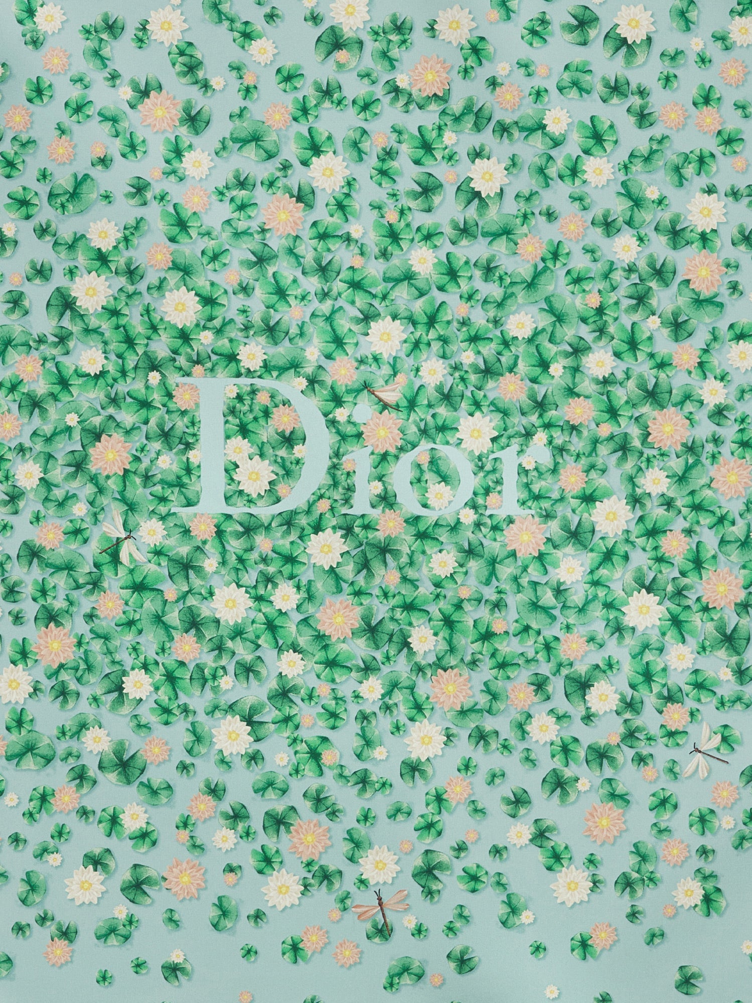 Dior Silk Scarf With Water Lily 90 Motif