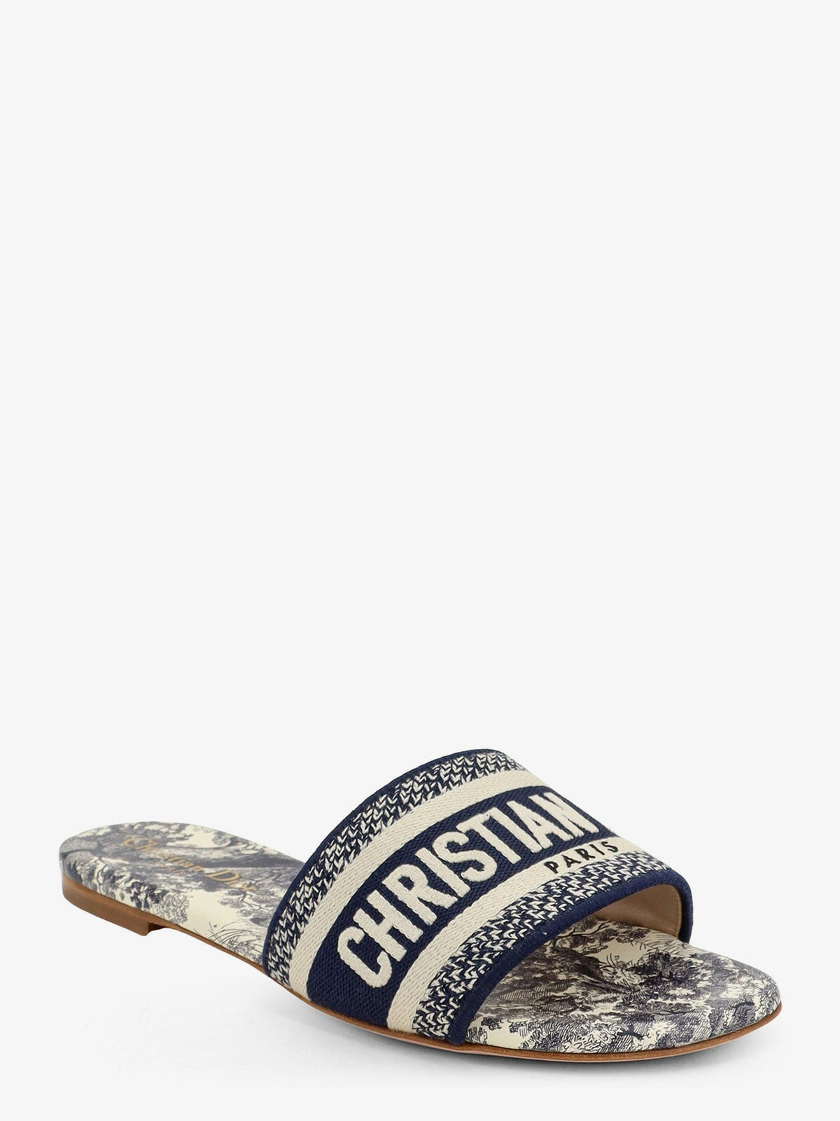 Dior Dway Sandals In Cotton With Toile De Jouy Motif