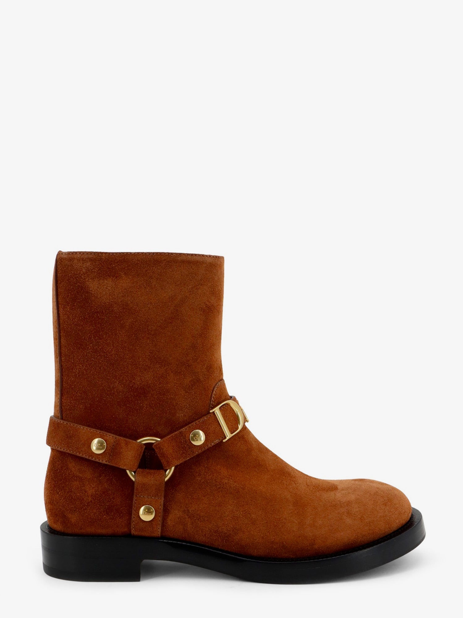 Dior Suede Boots With Metal Lettering Logo