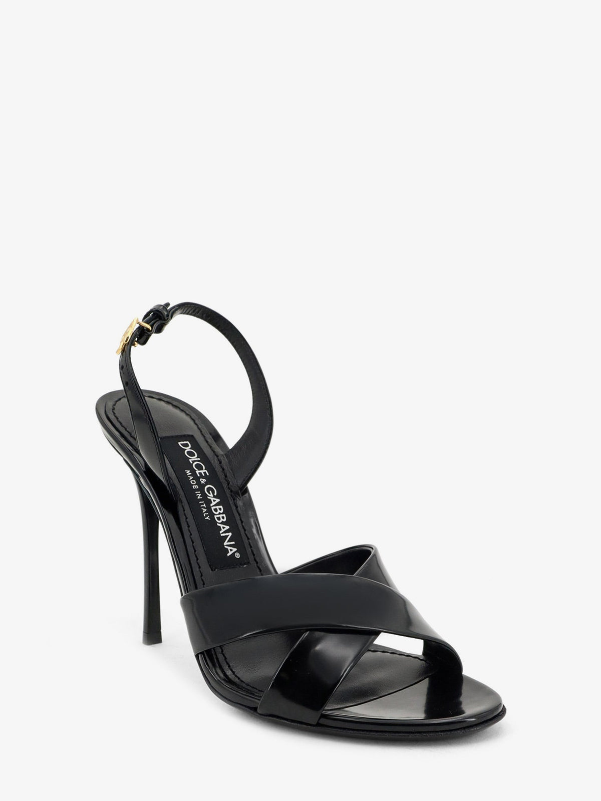 Dolce & Gabbana Keira Shiny Calfskin Leather Sandals