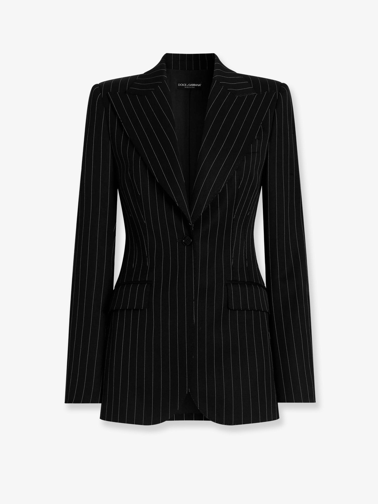 Dolce & Gabbana Pinstriped Stretch Virgin Wool Blazer