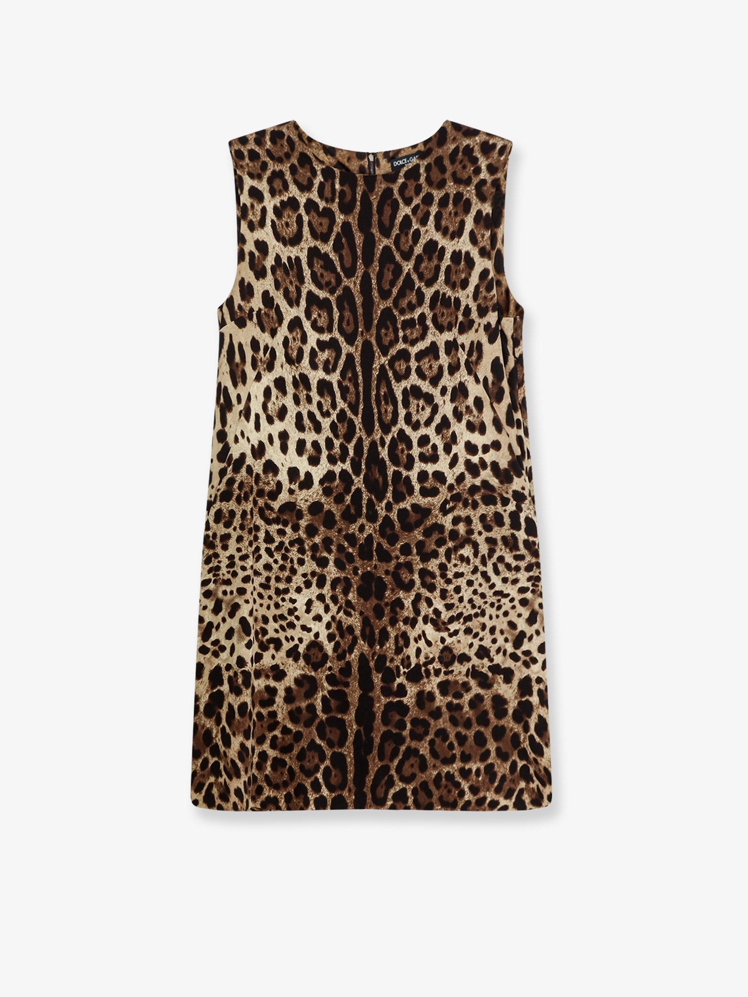 Dolce & Gabbana Stretch Silk Dress With Leopard Print