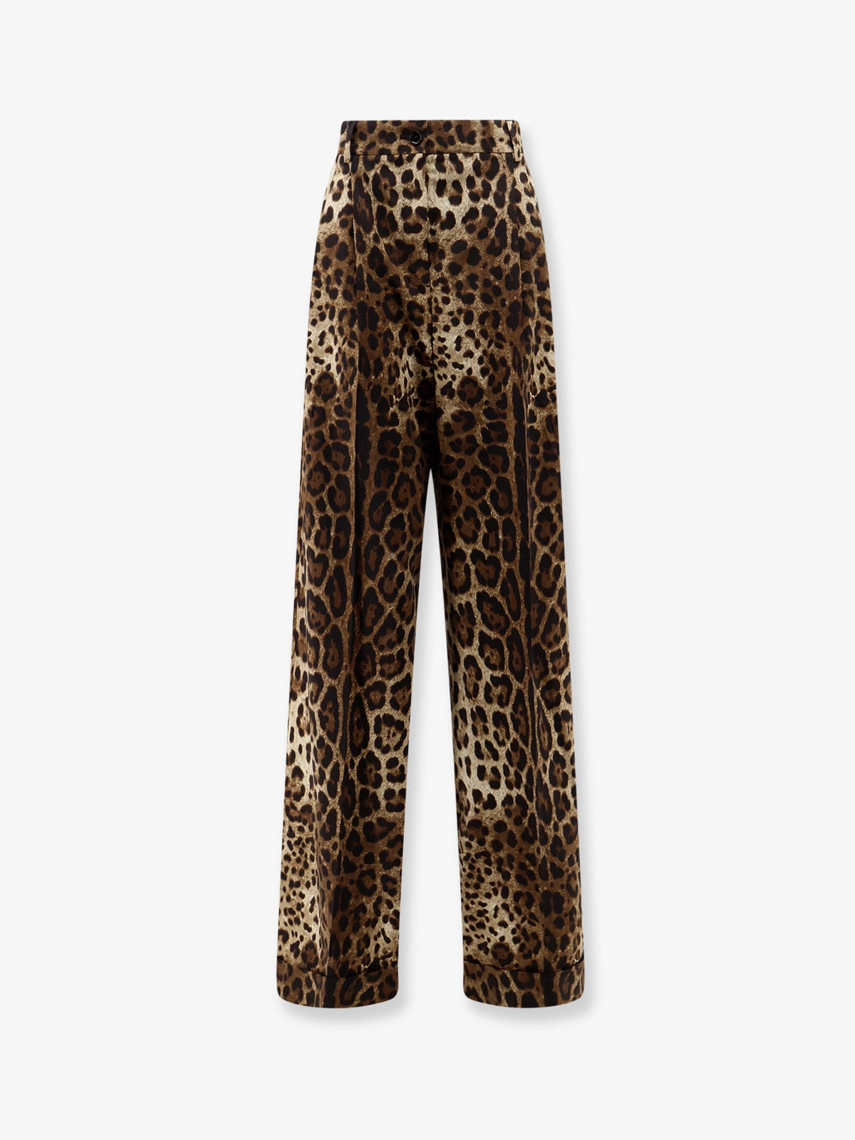 Dolce & Gabbana Stretch Wool Trousers With Animal Print