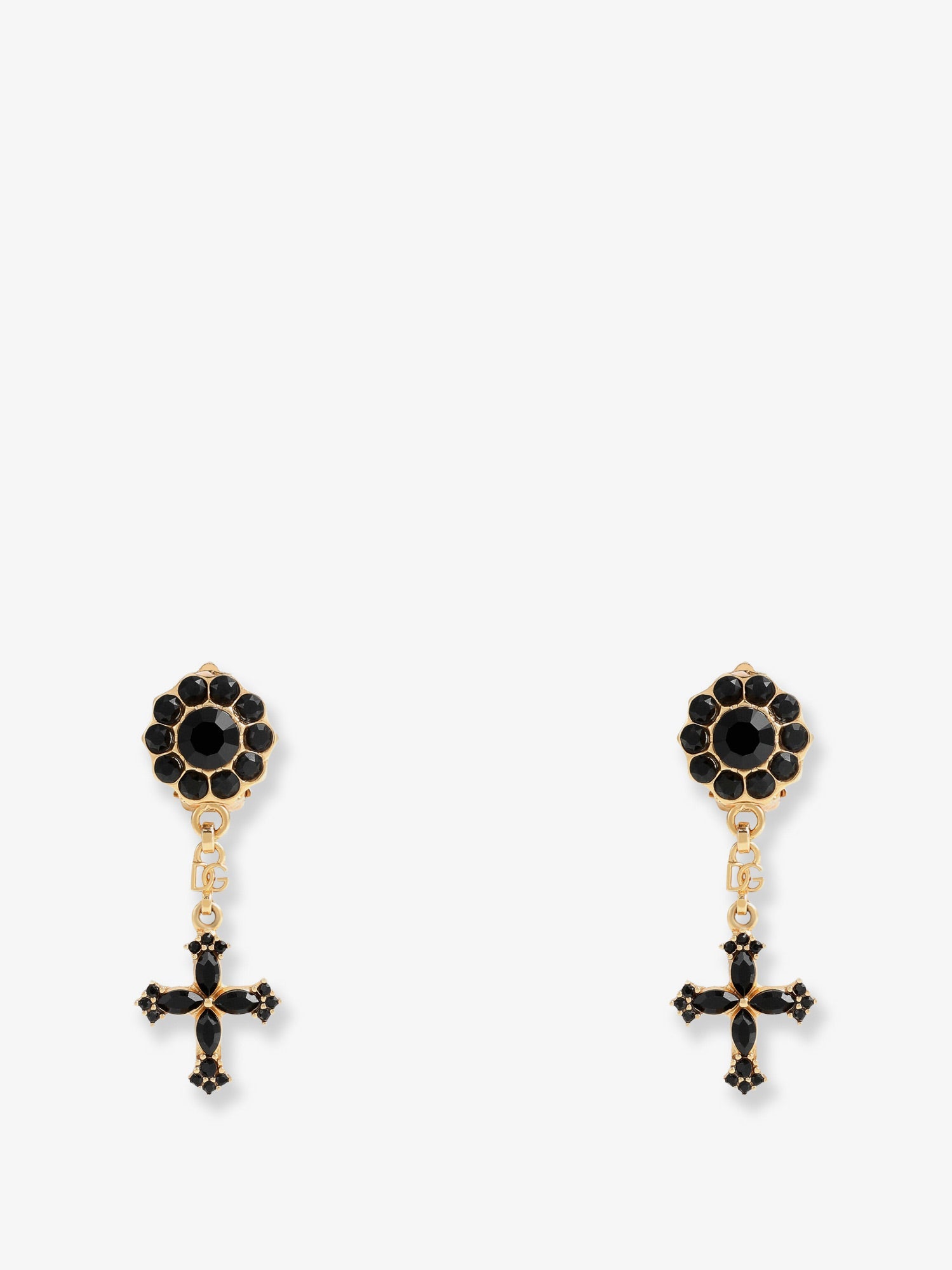 Dolce & Gabbana Brass Earrings With Rhinestones