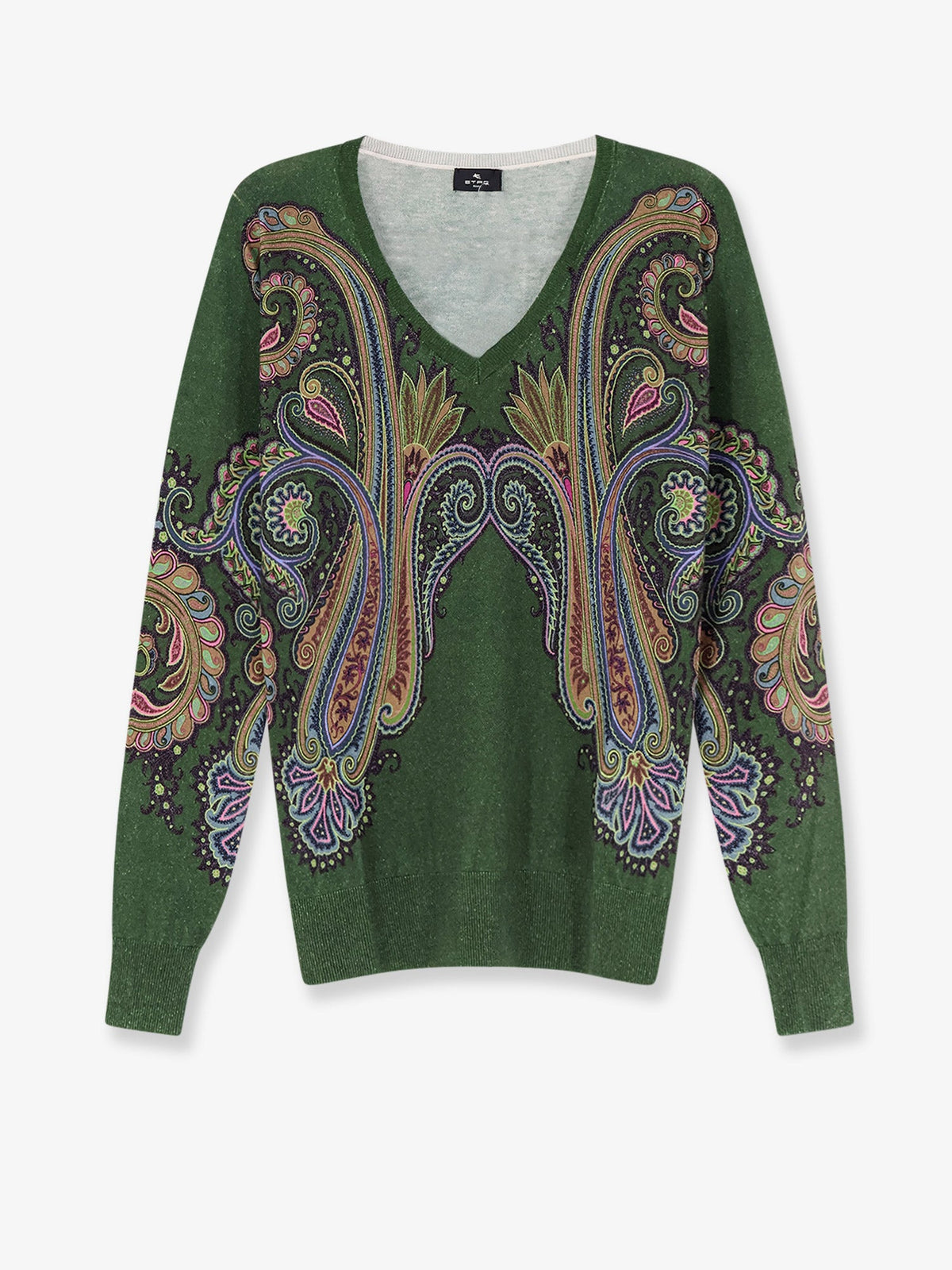 Etro Silk And Cashmere Blend Sweater With Iconic Paisley Print
