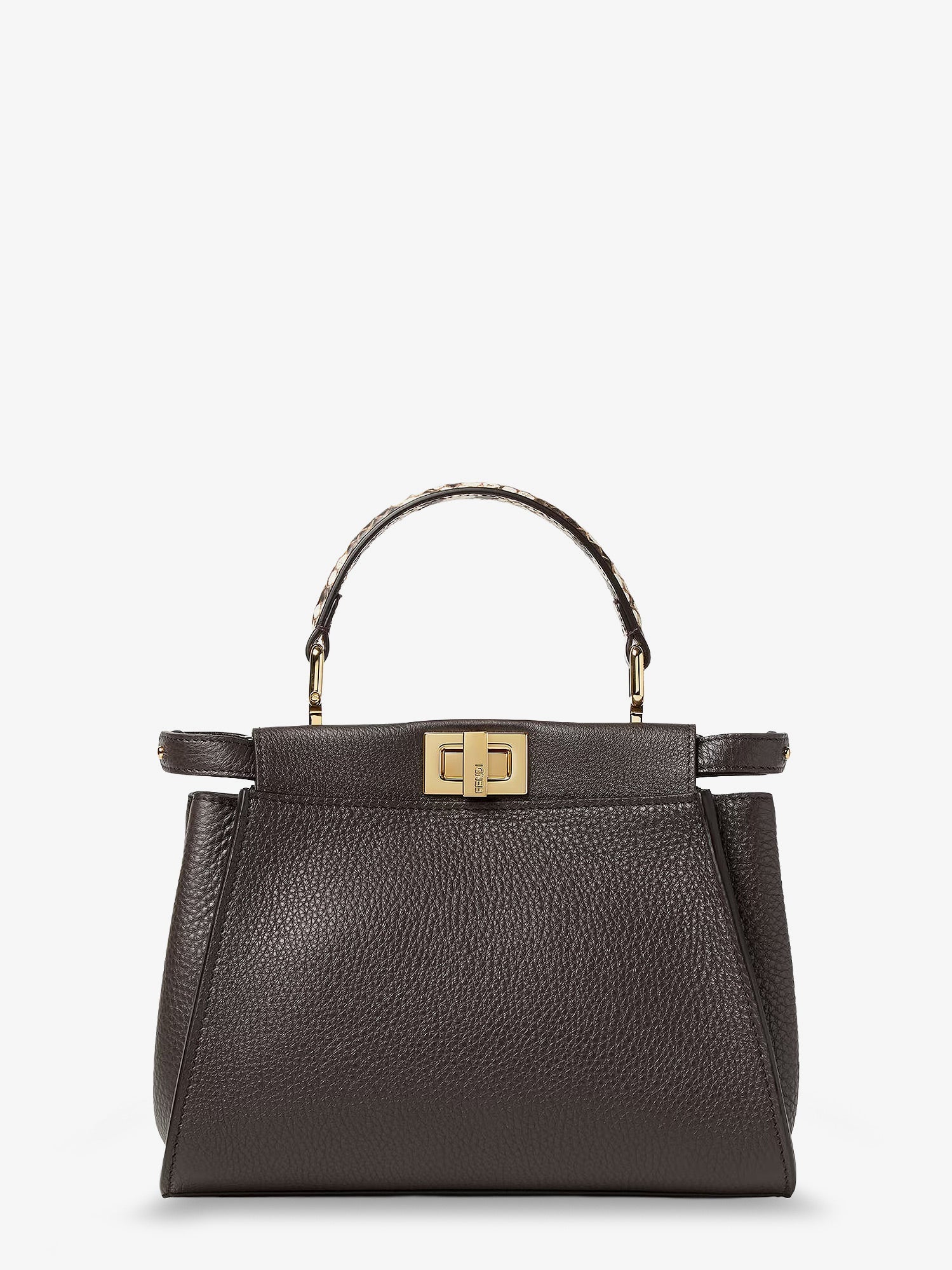 Fendi Peekaboo Mini Hammered Leather Handbag