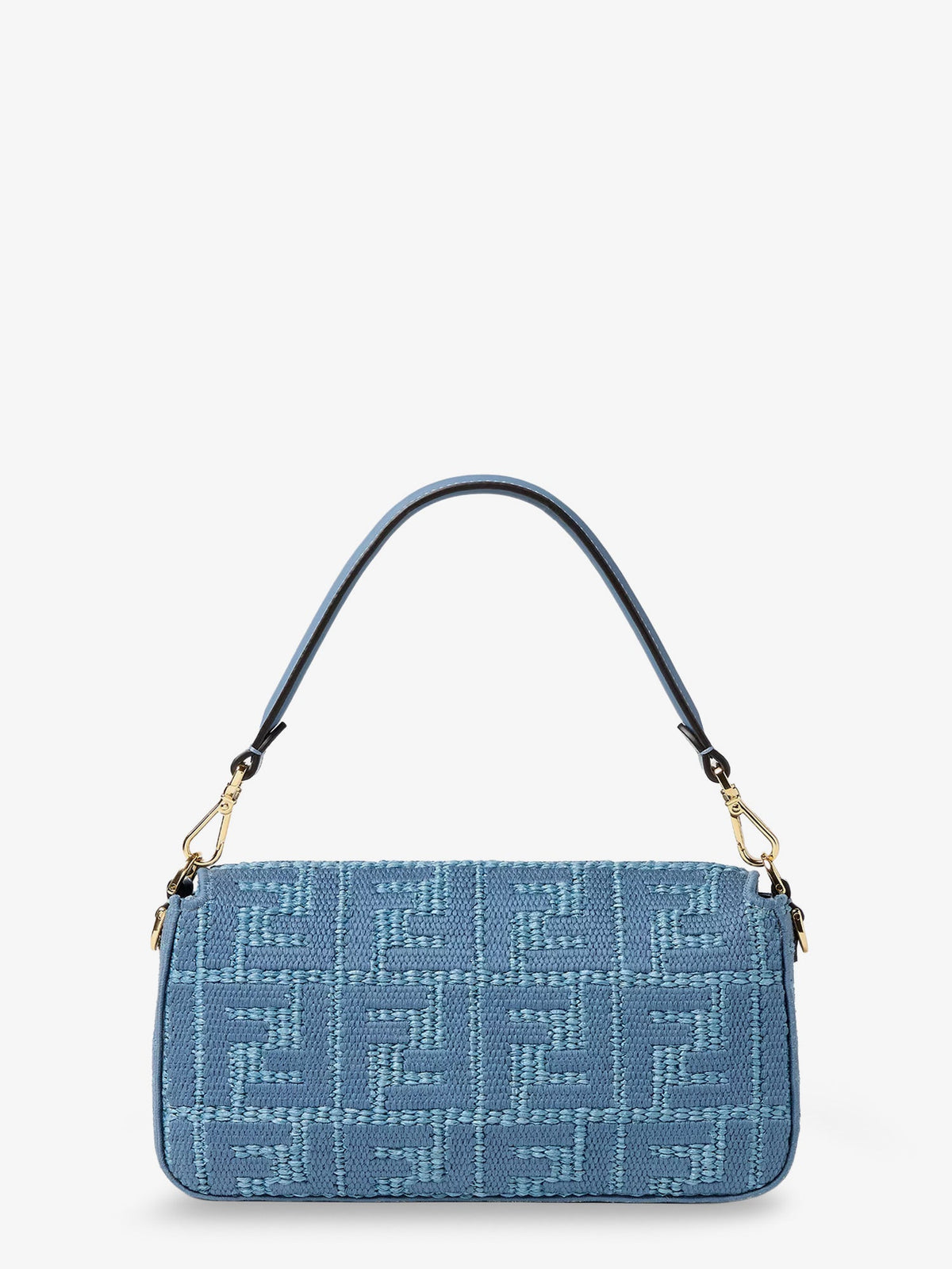 Fendi Baguette® Handbag In Raffia With All-over Ff Embroidery