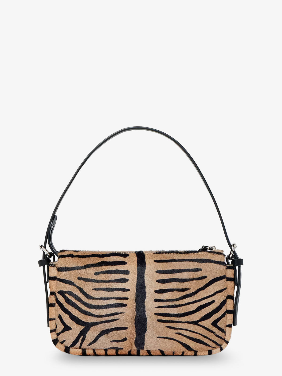 Fendi Zip Top Small Shoulder Bag In Tiger-print Pony Skin
