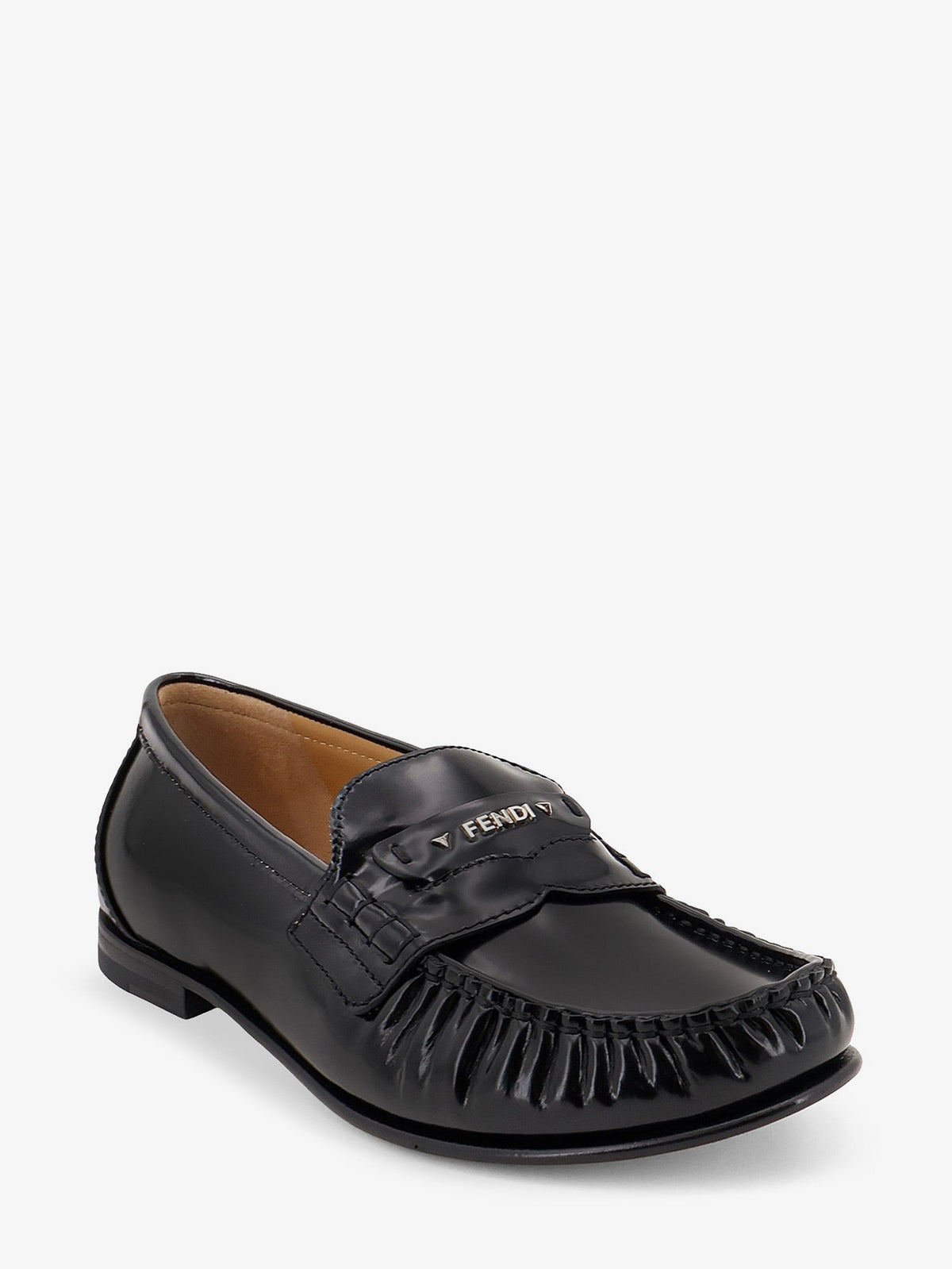 Fendi Leather Scrunch Loafers