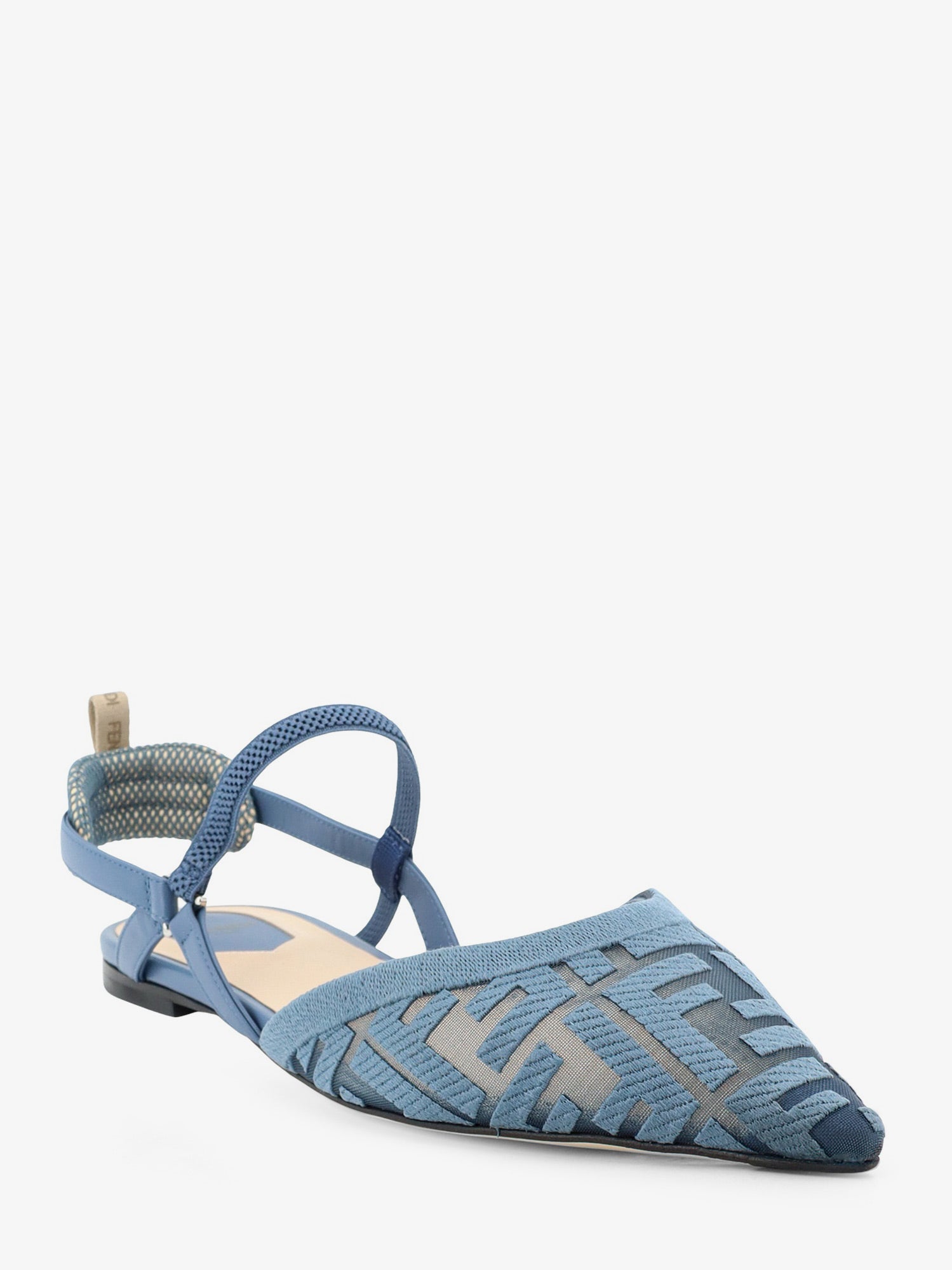 Fendi Colibrì Lite Flat Mesh Slingback With Ff Embroidery