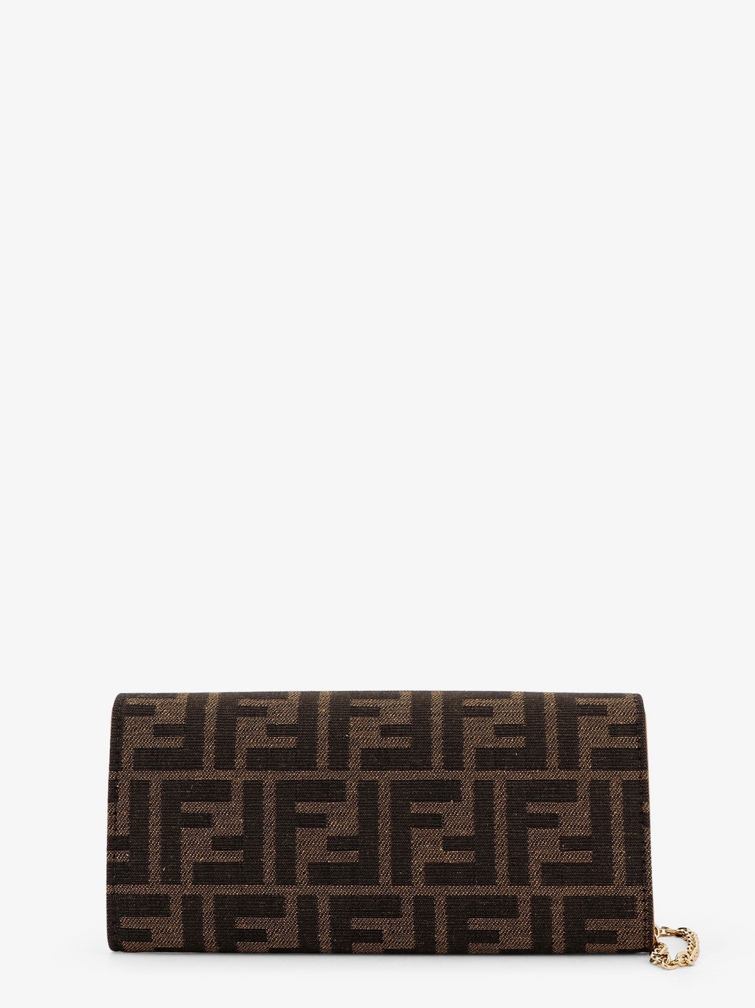 Fendi Continental With Chain Baguette Ff Jacquard Fabric Crossbody Bag