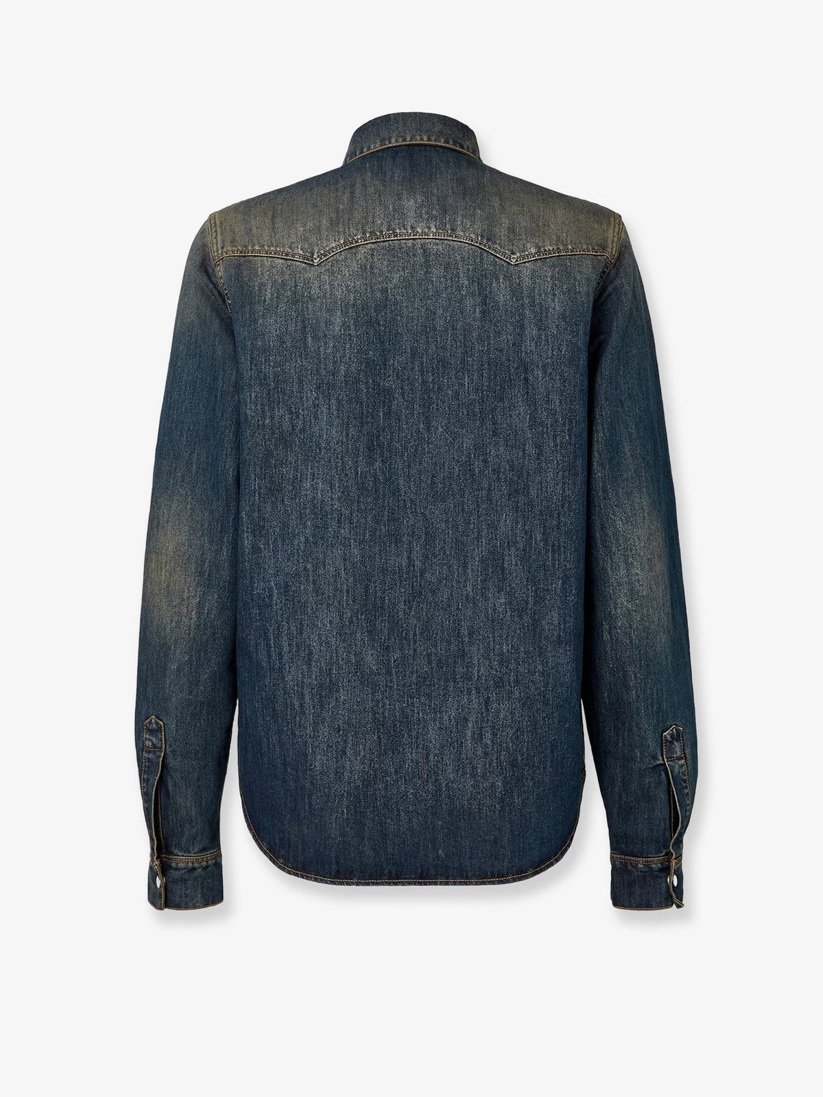 Fendi Cotton Blend Denim Jacket With Washed-out Effect