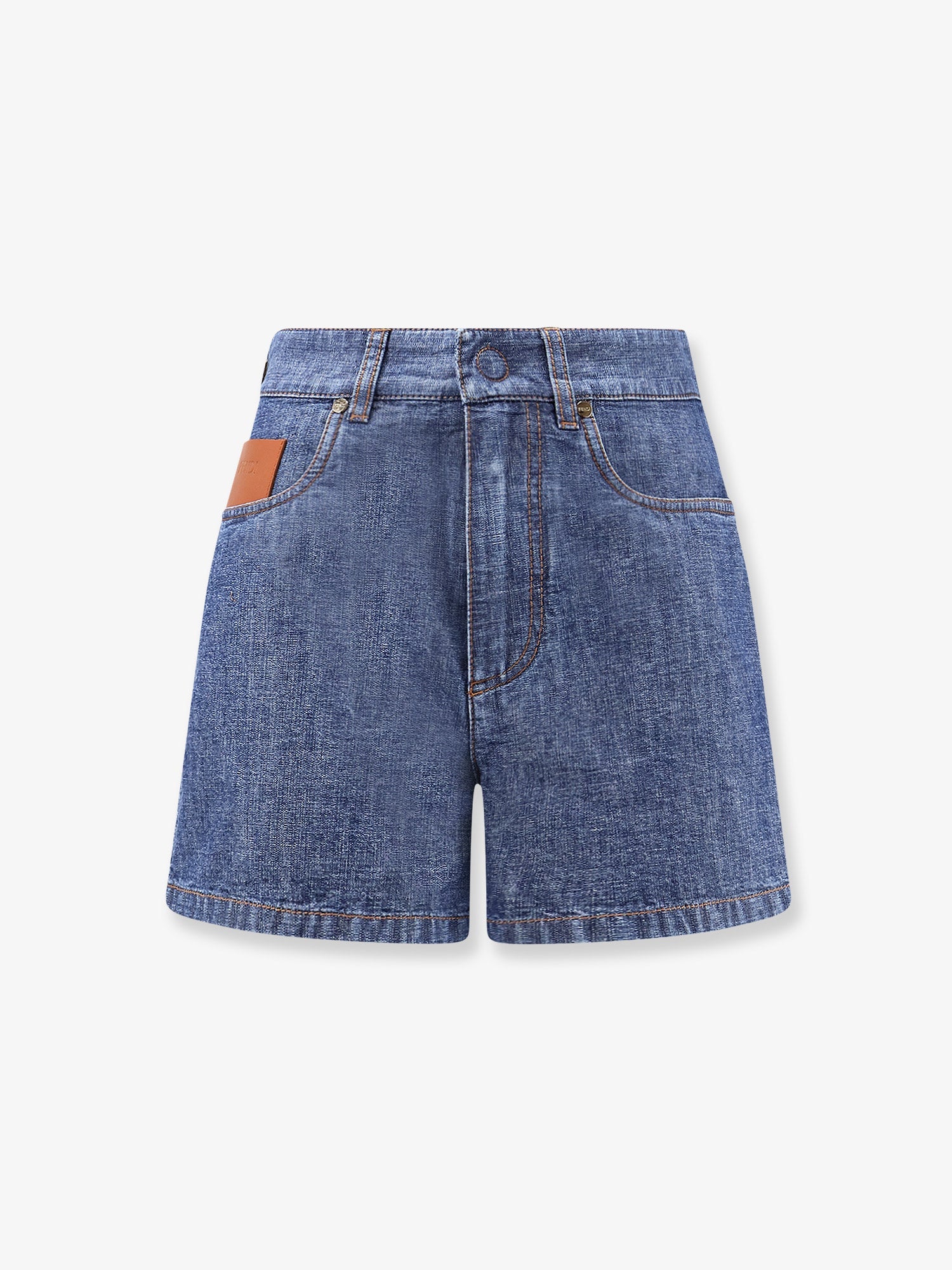 Fendi Chambray Denim Shorts