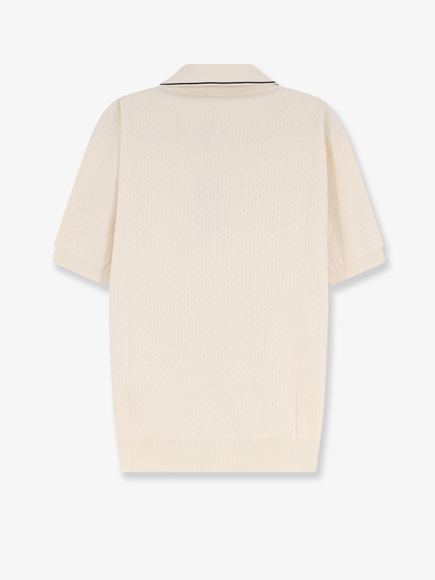 Fendi Cotton And Silk Polo Shirt With Ff Embroidery