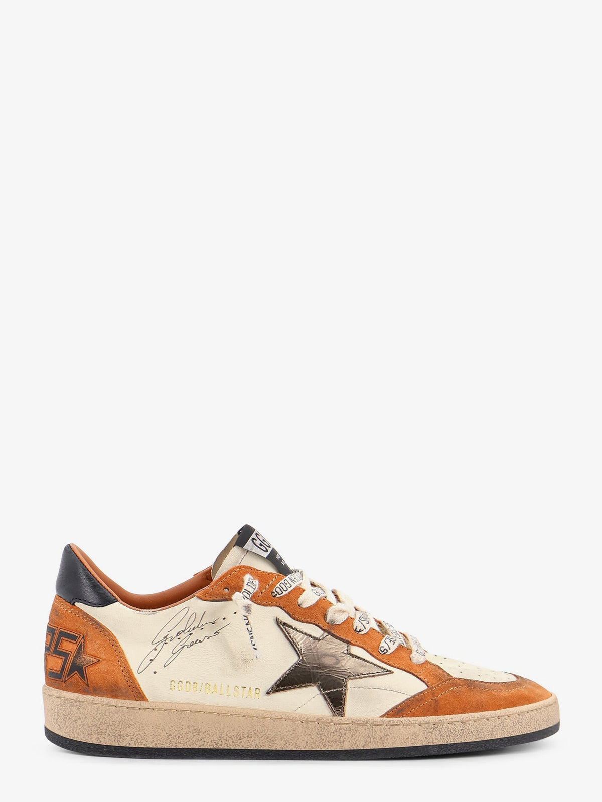 Golden Goose Ballstar Sneakers In Suede And Leather With Iconic Side Logo