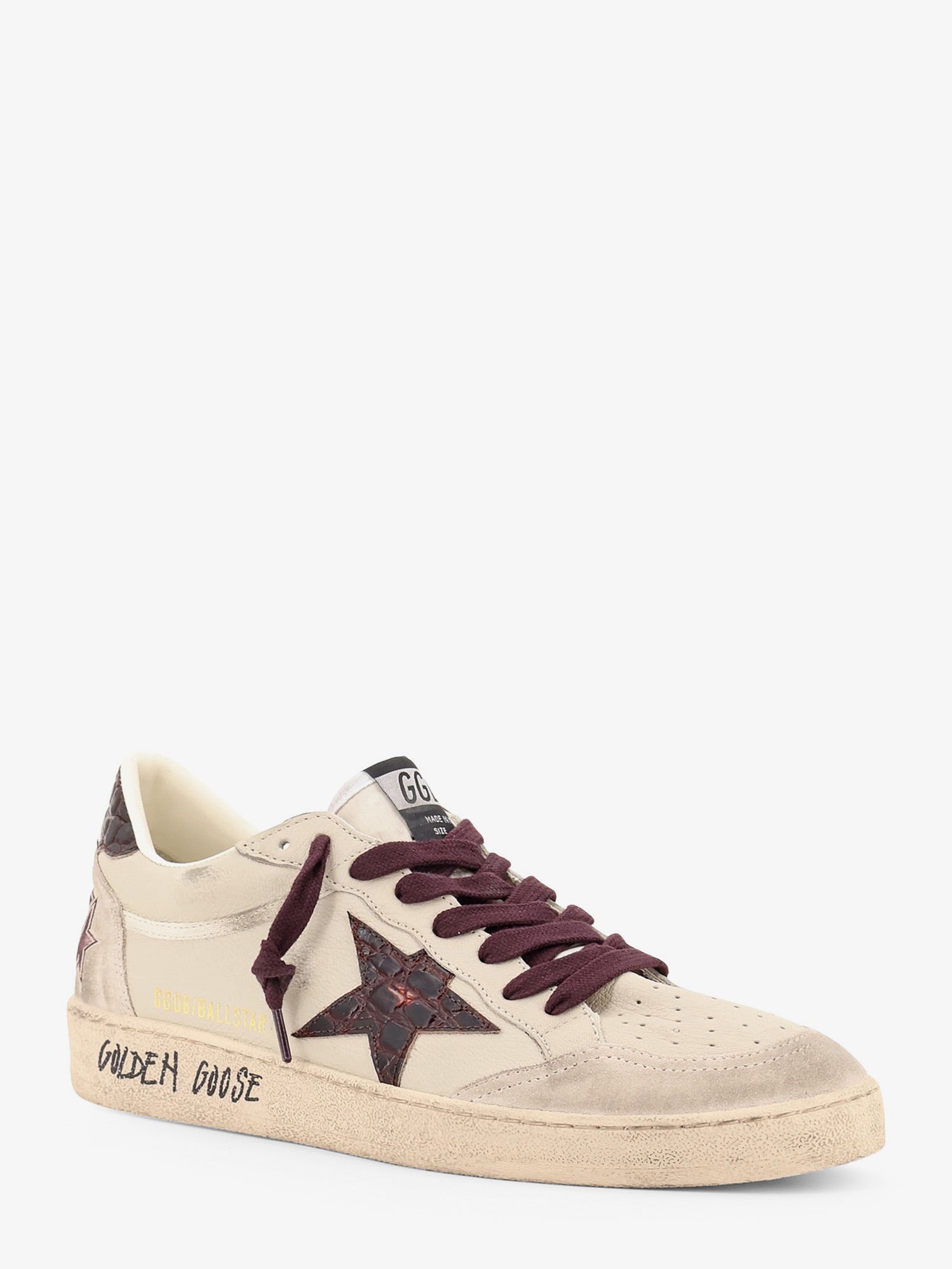 Golden Goose Ballstar Leather Sneakers With Iconic Side Logo